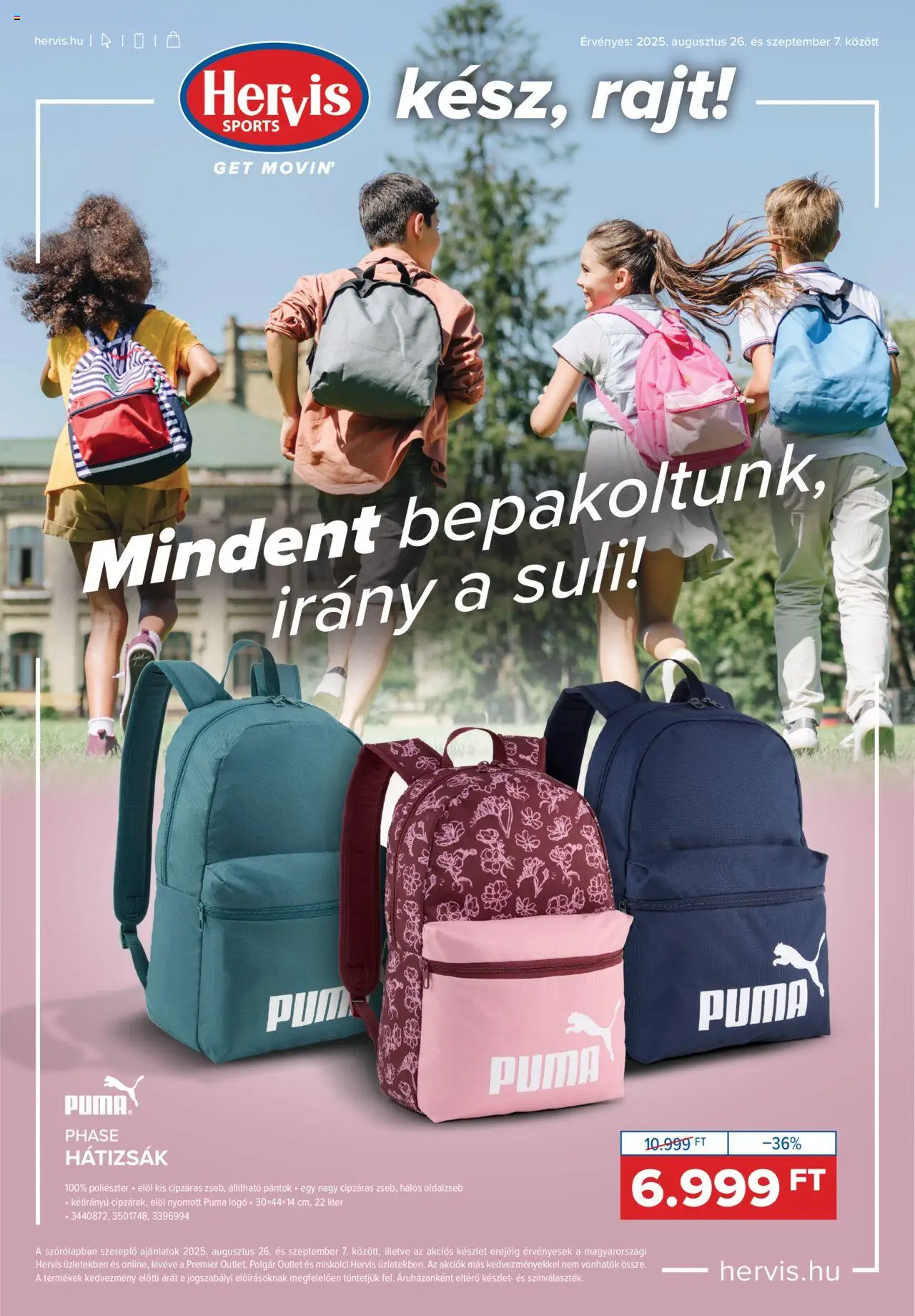 Hervis Sports aktuális szórólap, érvényes 2025.08.26.-től - 1 oldal