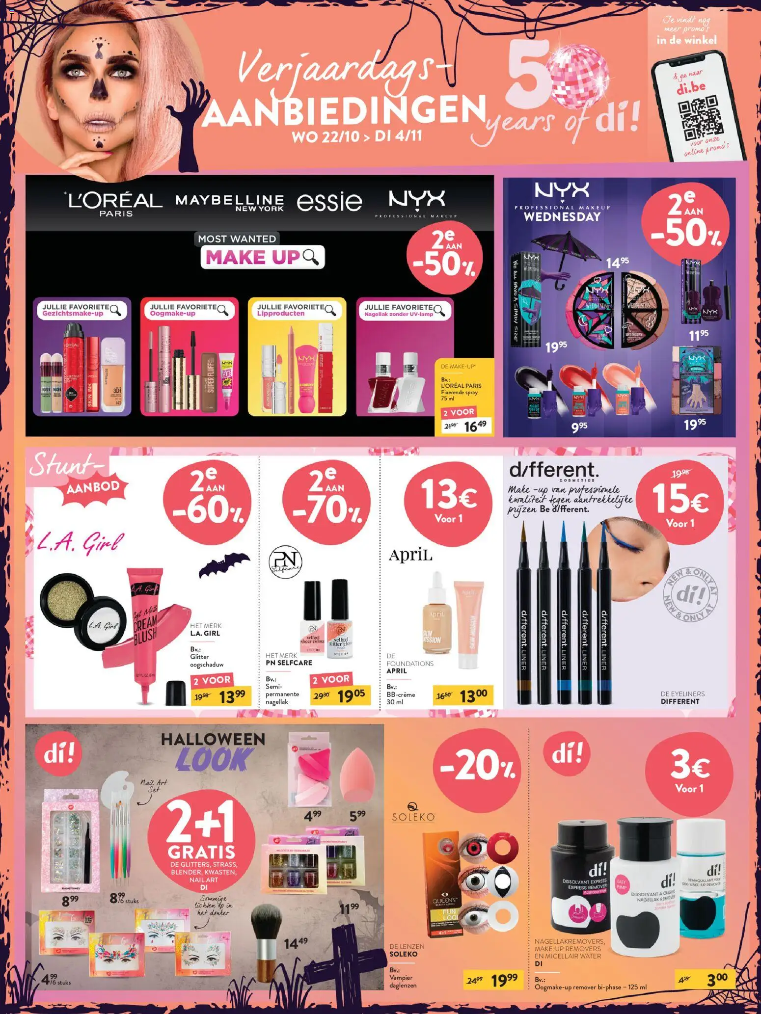 Di shop Folder geldig vanaf 22/10/2025 - Paginanummer 1 - Water, Make up, Blush, Eyeliner, Nagellak, Oogschaduw