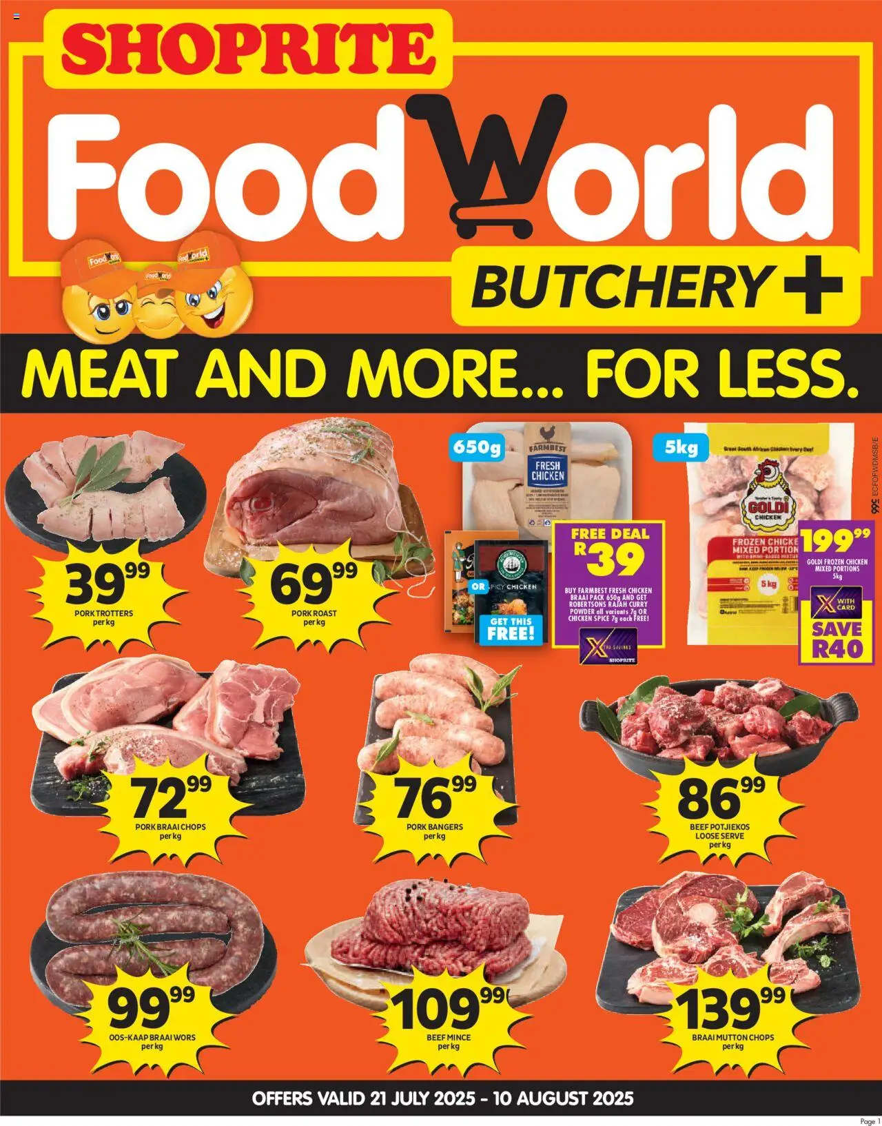 Shoprite Eastern Cape - FoodWorld Month End Leaflet Korsten 21/07 - 10/08/2025 >> Catalogue