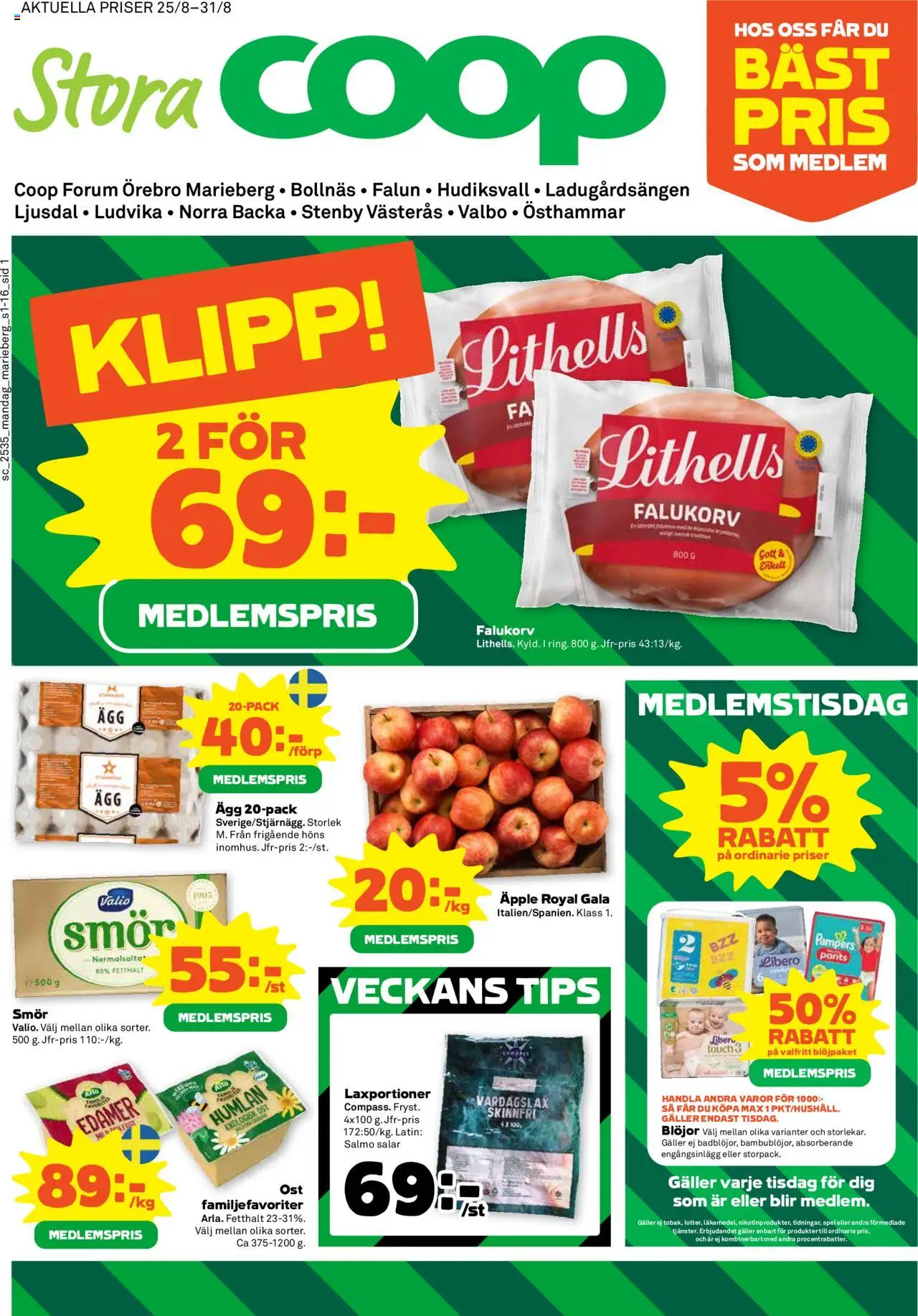 Bollnäs är giltig 25/08 2025 > Veckans Erbjudanden gäller från 25/08/2025 till 31/08/2025 sidnummer 1