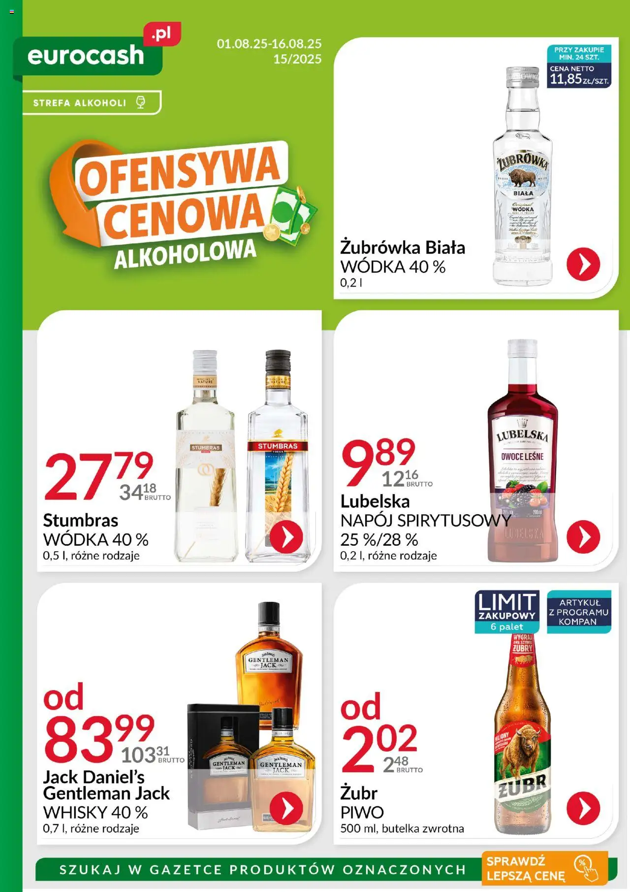 Eurocash Ofensywa Cenowa Alkoholowa od 01.08.2025 - Nowa Gazetka - Numer strony 1
