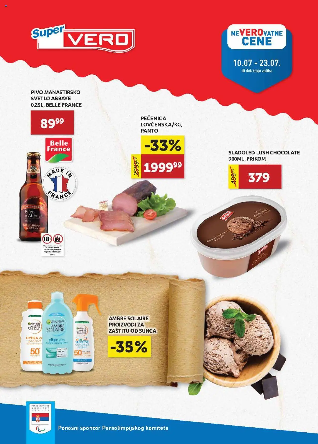 SuperVERO katalog važi od 10.07.2025 - stranica 1 - Sladoled, Pivo, Garnier, Pečenica