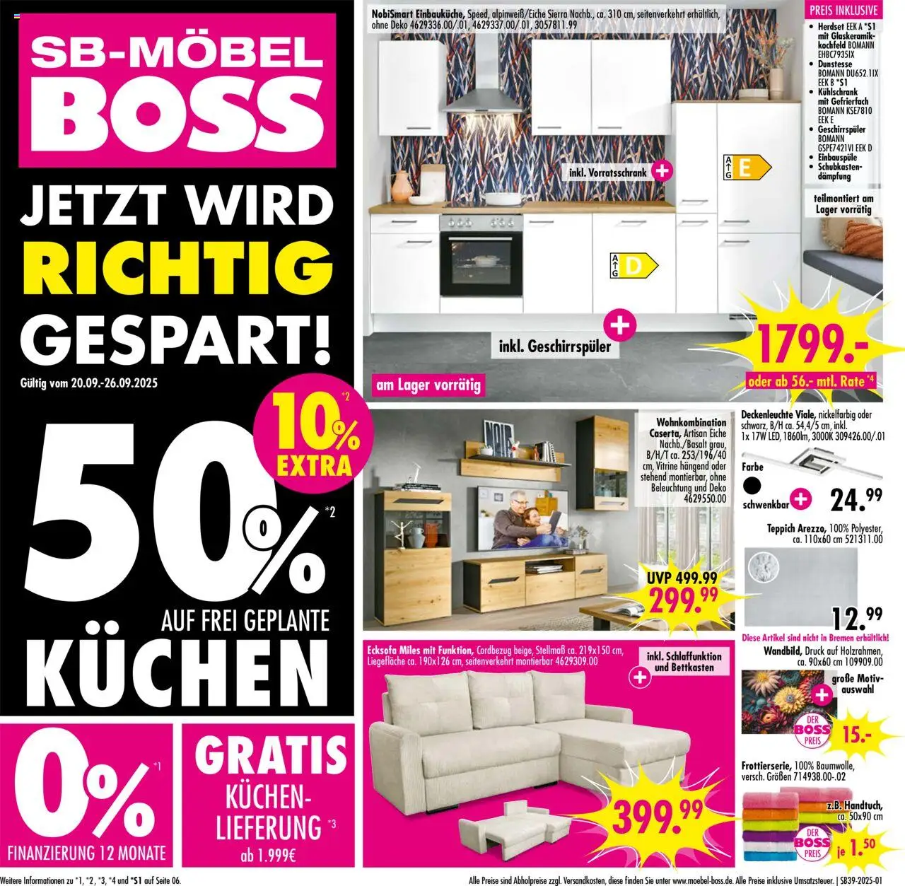 SB Möbel Boss Prospekt (vom 20.09.2025 - 26.09.2025)