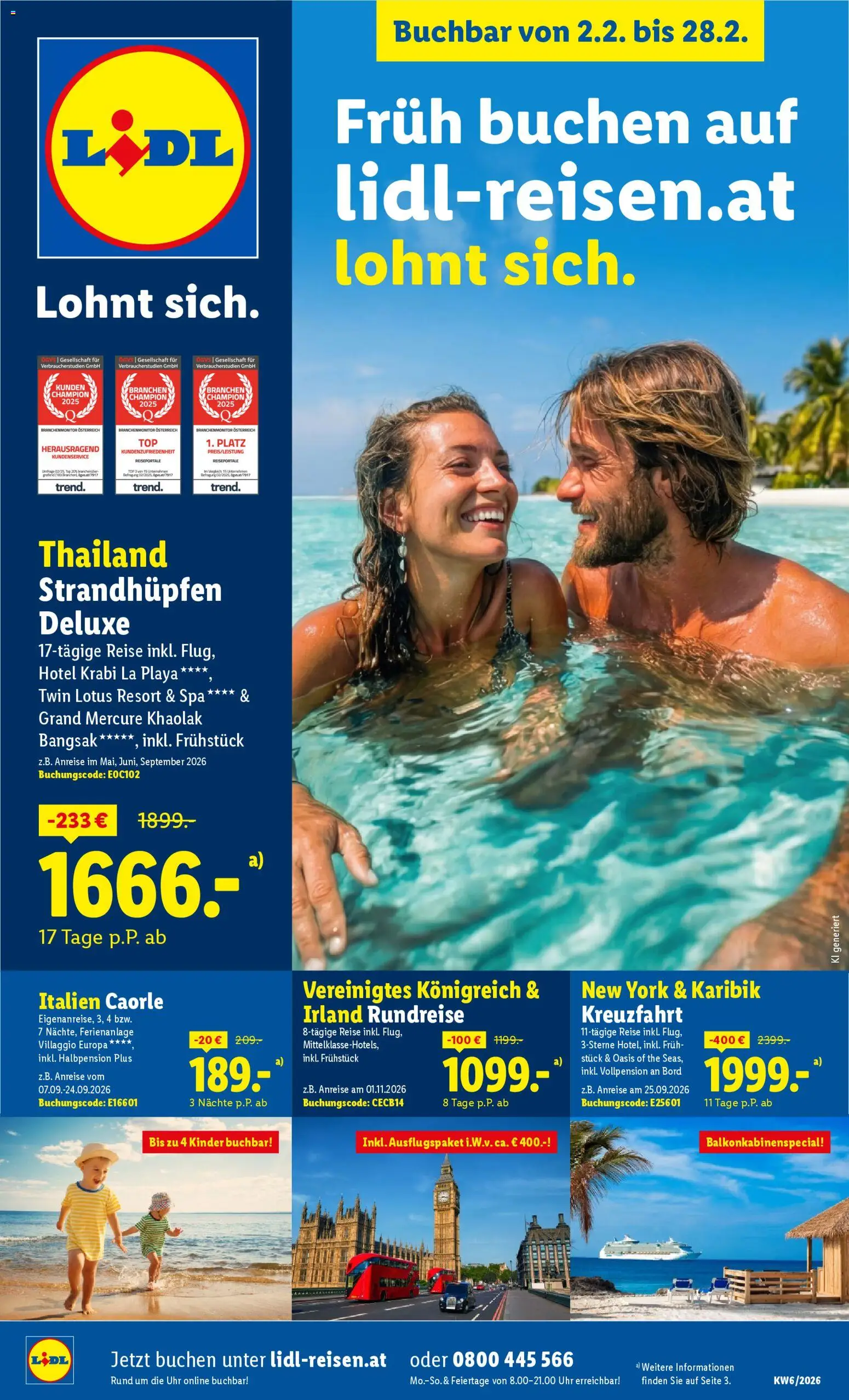 Vorschau der Angebote: Lidl Frühbucher-Highlights gültig ab 02.02.2026