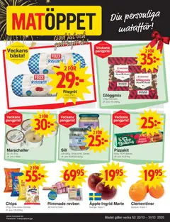 Förhandsgranska reklamblad Aktuella reklamblad Matöppet från butik Matöppet gäller från 22/12/2025