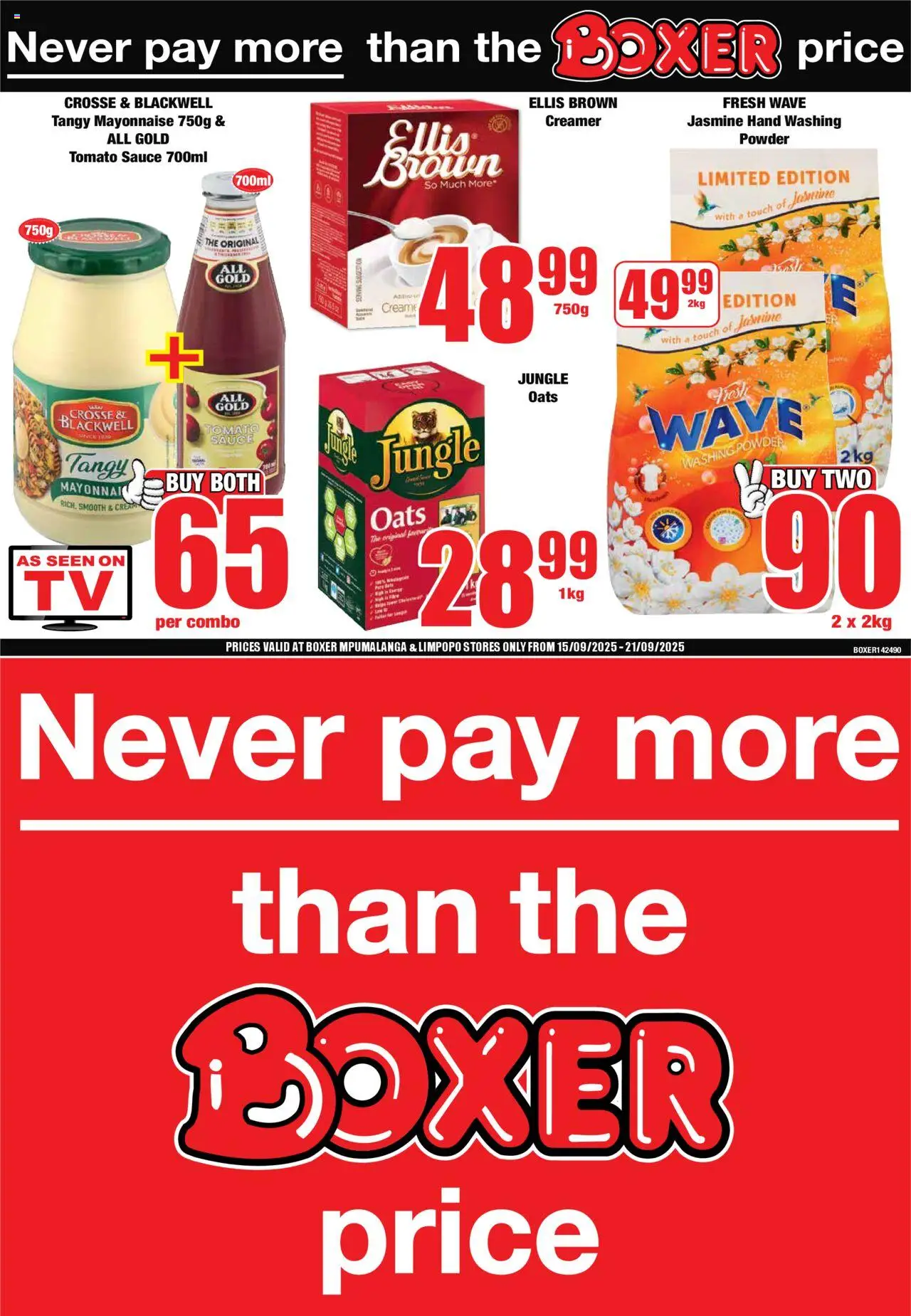 Boxer Limpopo, Mpumalanga - Weekly Specials from 15/09 - 21/09/2025 > Promotions