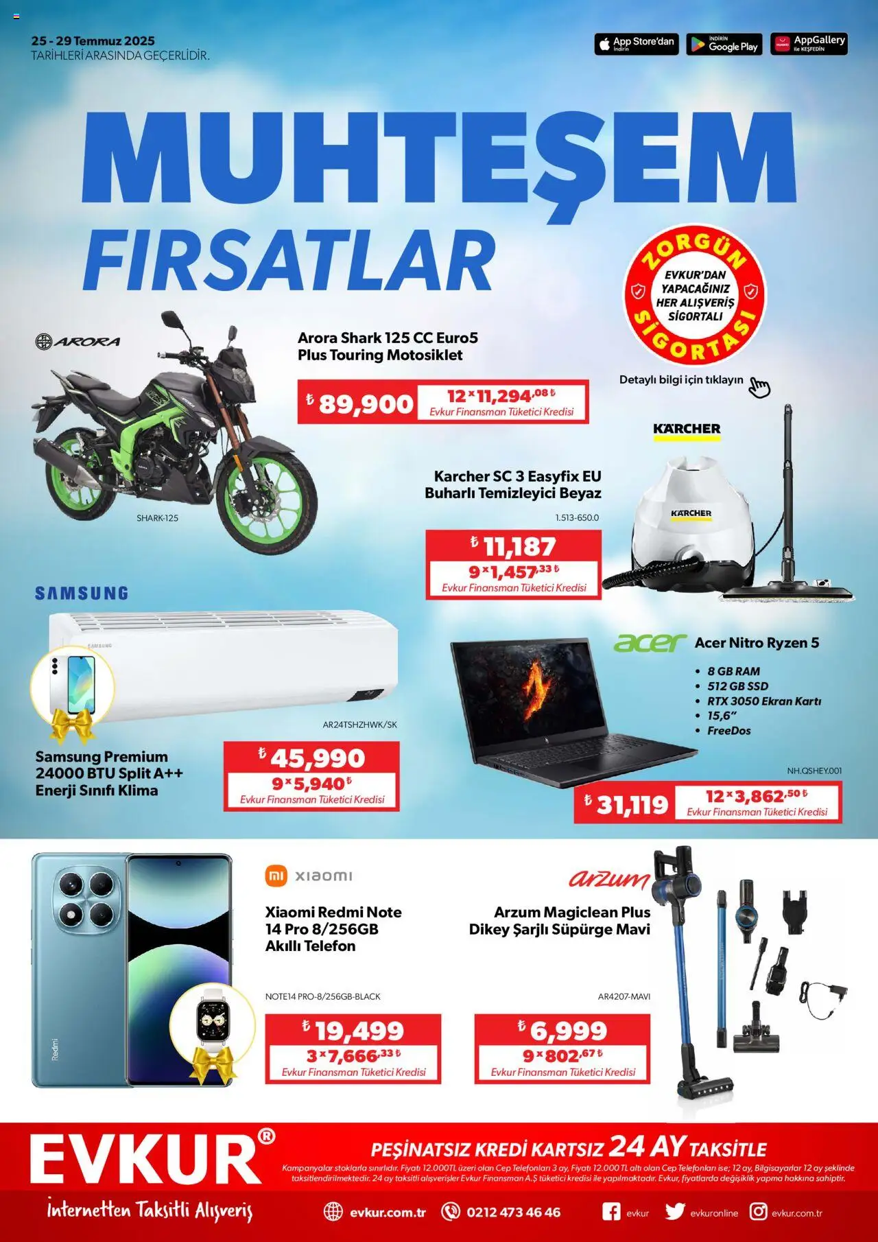 Evkur Katalog (25 - 29 Temmuz 2025) - Sayfa numarası 1 - Telefon, Klima, Akıllı telefon