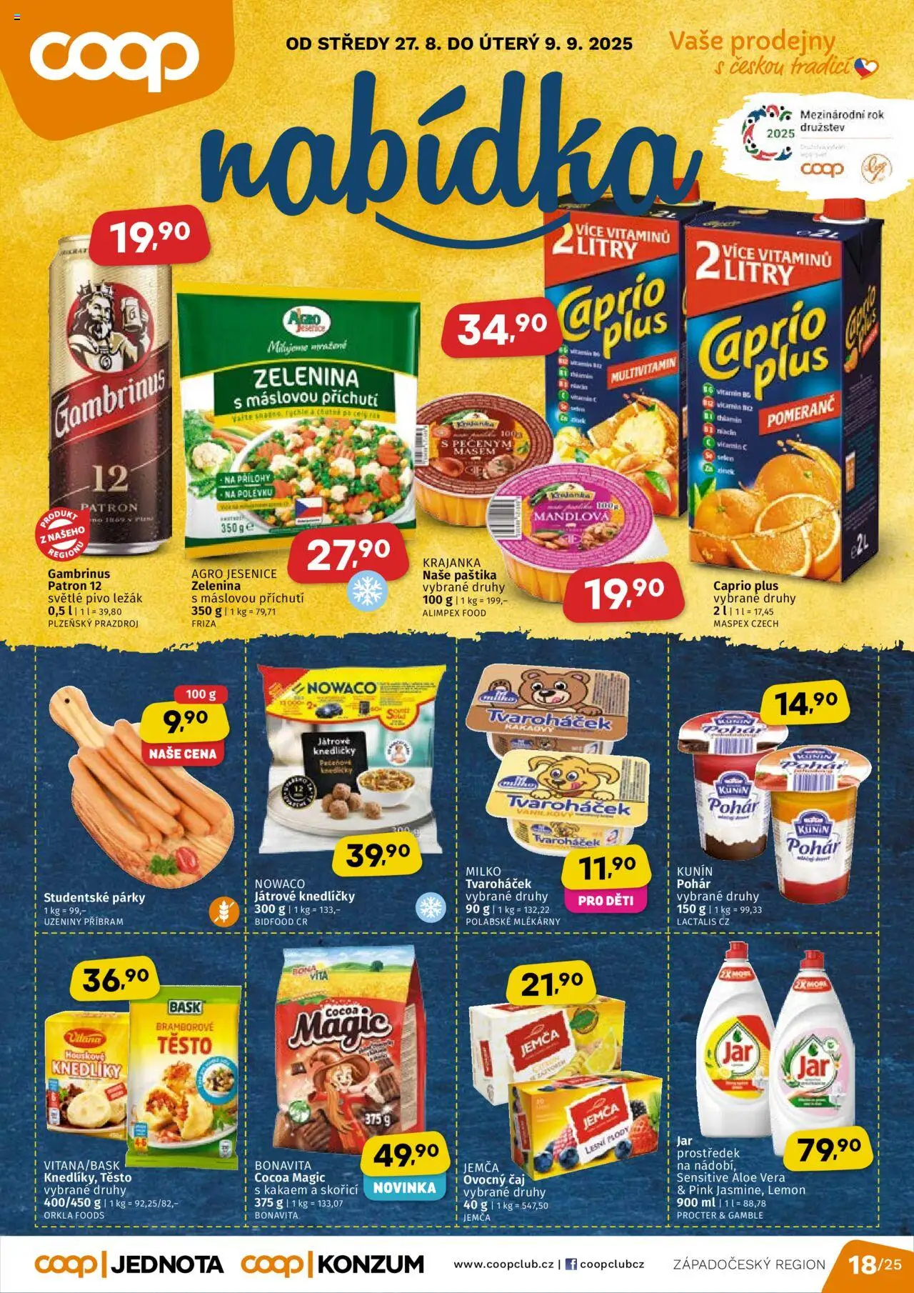  COOP Leták - Západočeský region (27.08.2025) - Jednota leták