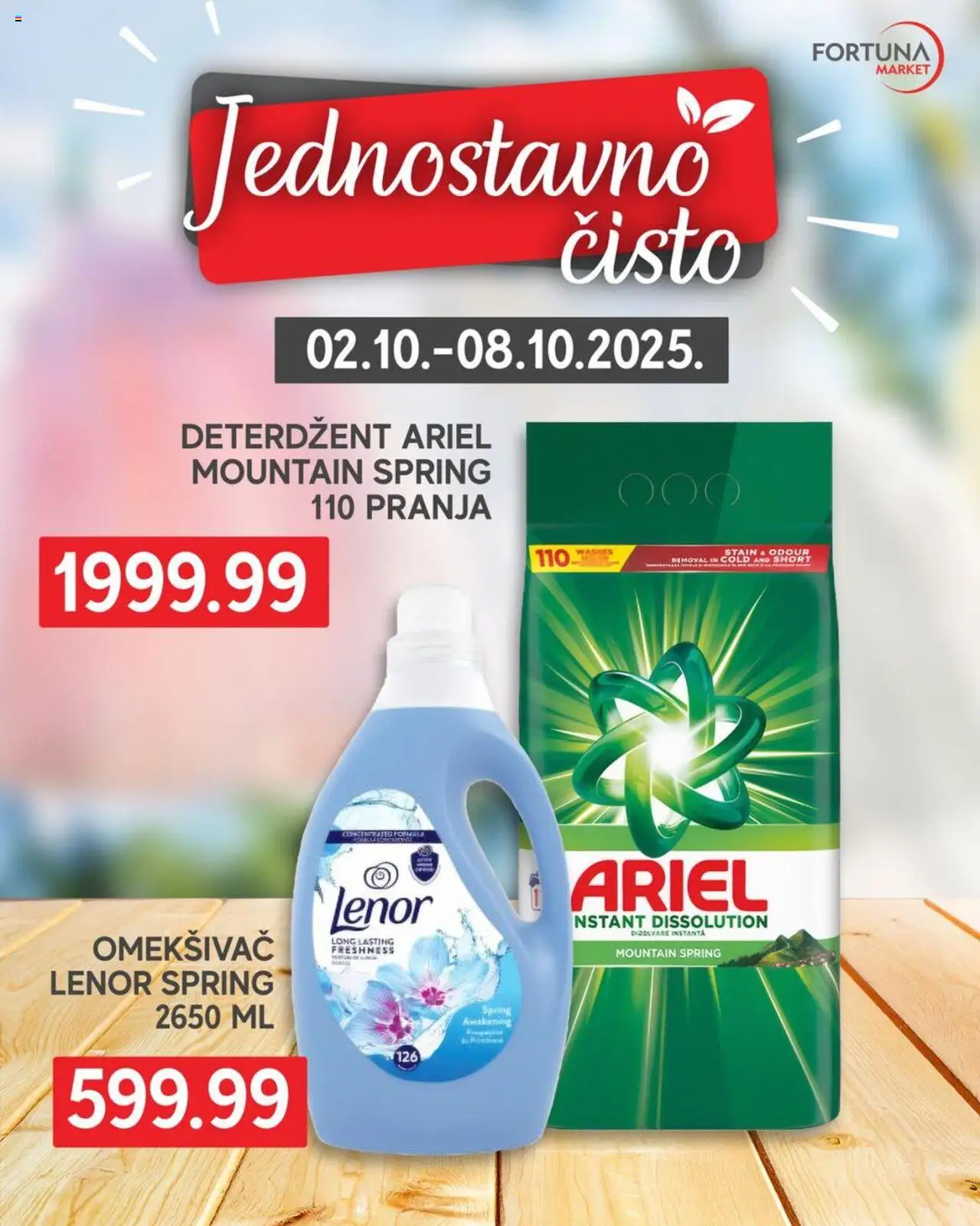 Fortuna Market katalog važi od 02.10.2025 - stranica 1 - Ariel, Lenor, Deterdžent, Omekšivač