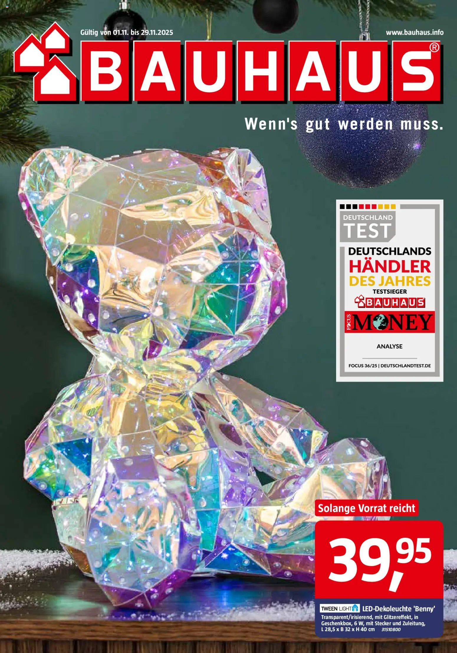 Vorschau von dem Prospekt des Geschäftes Bauhaus, gültig ab dem 01.11.2025