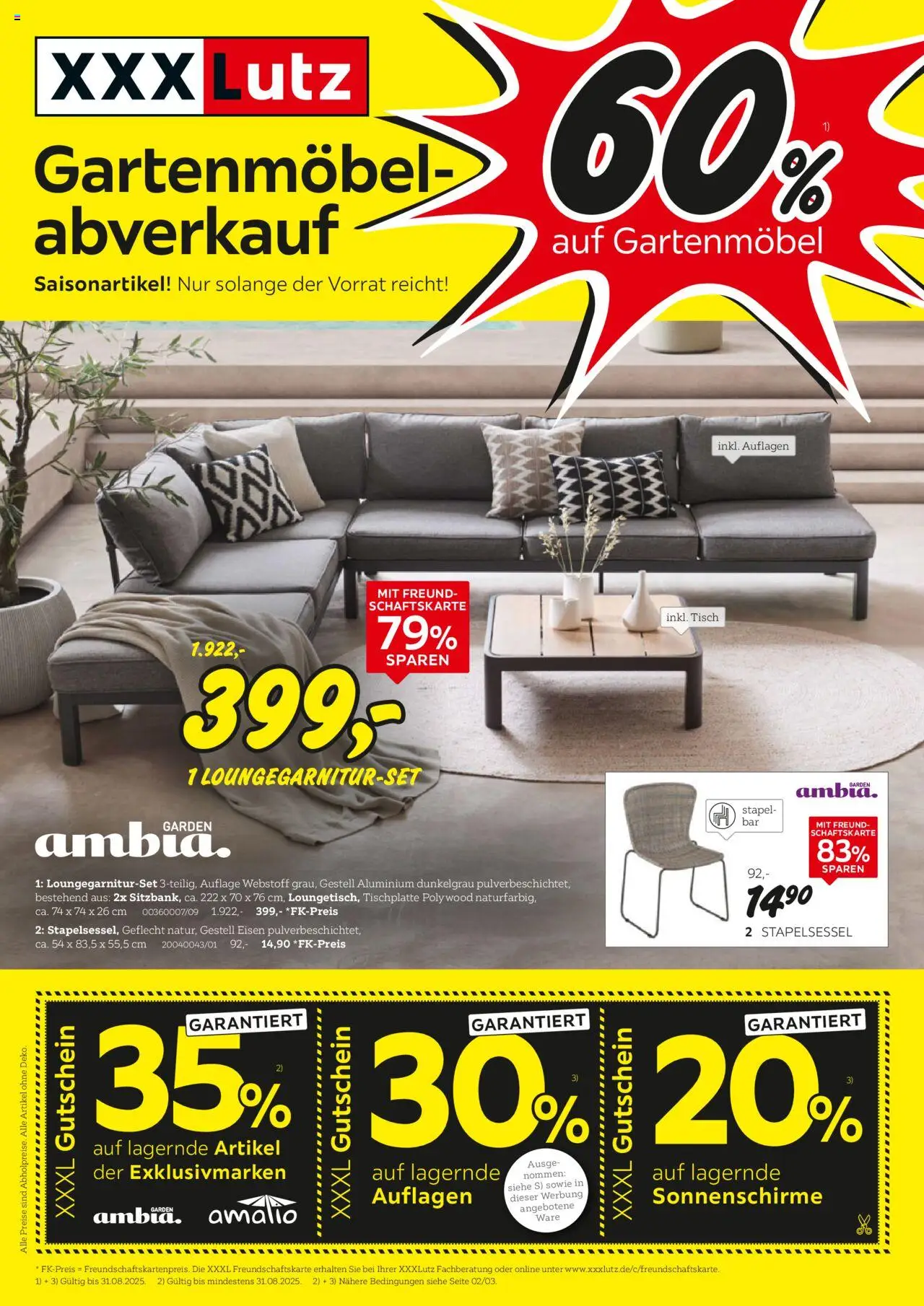 XXXL Lutz Gartenmöbelabverkauf (vom 04.08.2025 - 31.08.2025) - Gartenmöbel, Tisch