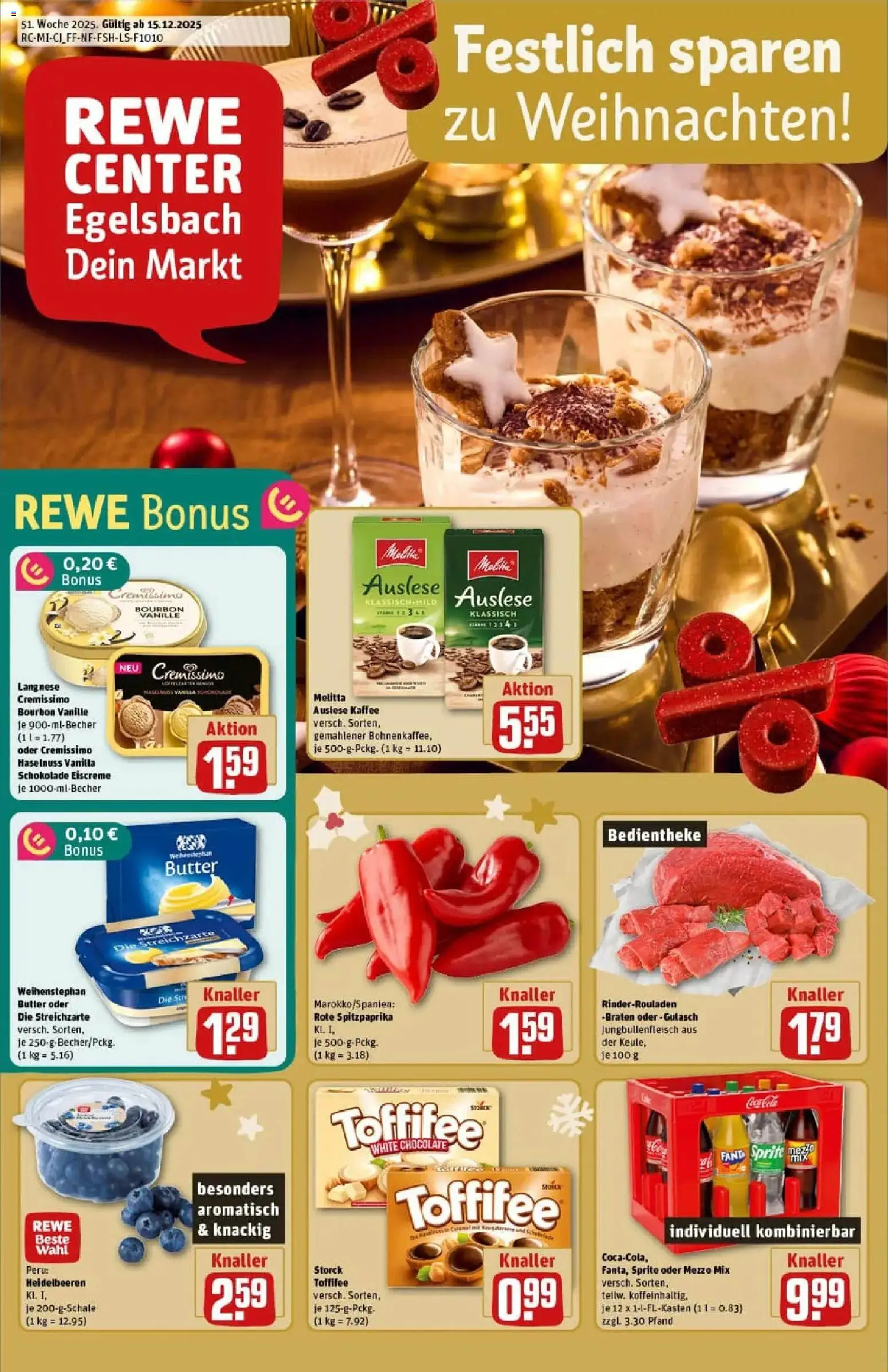 Vorschau von dem Prospekt des Geschäftes Rewe, gültig ab dem 15.12.2025