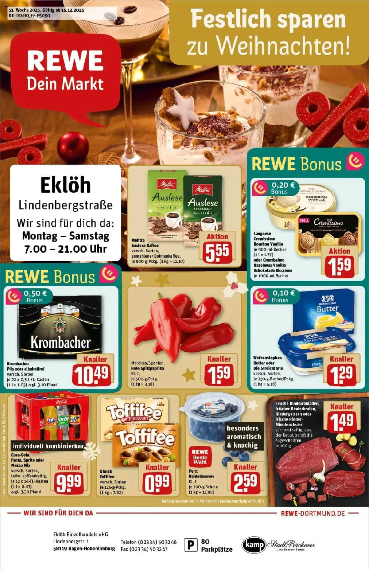 Vorschau von dem Prospekt des Geschäftes Rewe, gültig ab dem 15.12.2025