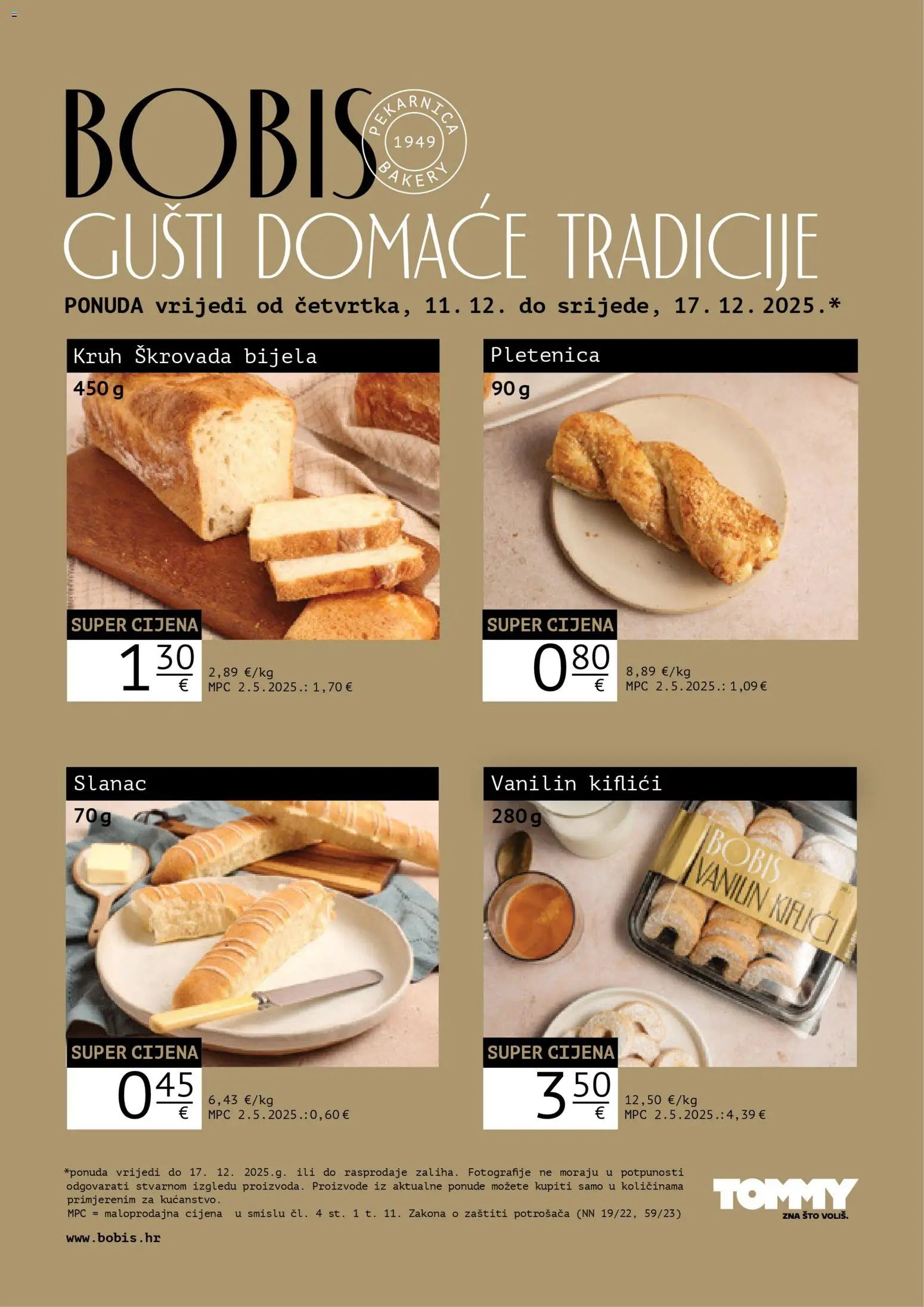 Pregled letka Bobis Super ponuda trgovine Tommy vrijedi od 11.12.2025