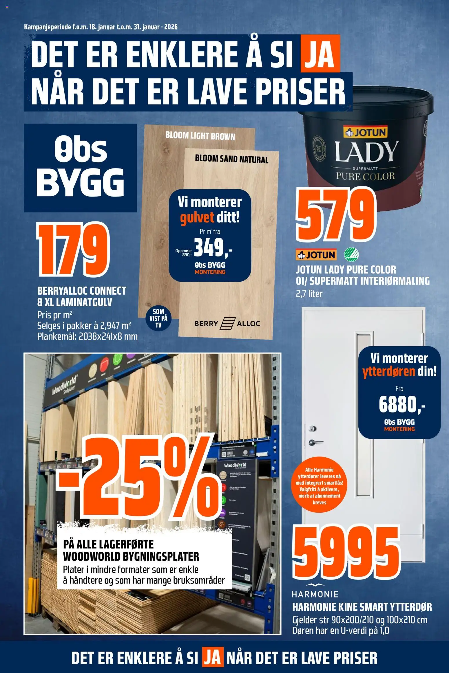 Forhåndsvis Kundeavis fra butikk Obs Bygg gyldig fra 18/01/2026 - Laminatgulv