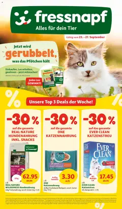 Vorschau des Merkblatts Aktionen vom Shop Fressnapf gültig von 23.09.2025 bis 27.09.2025