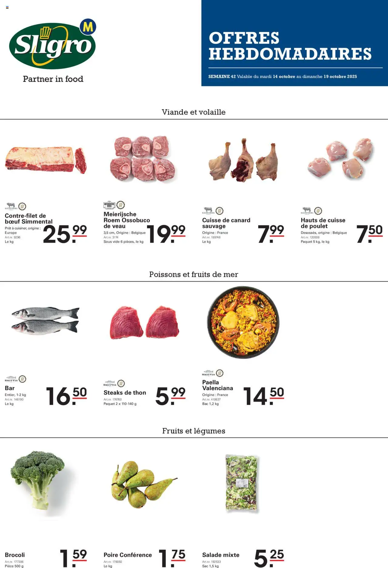 Sligro shop Publicité geldig vanaf 14/10/2025 - Paginanummer 1 - Salade
