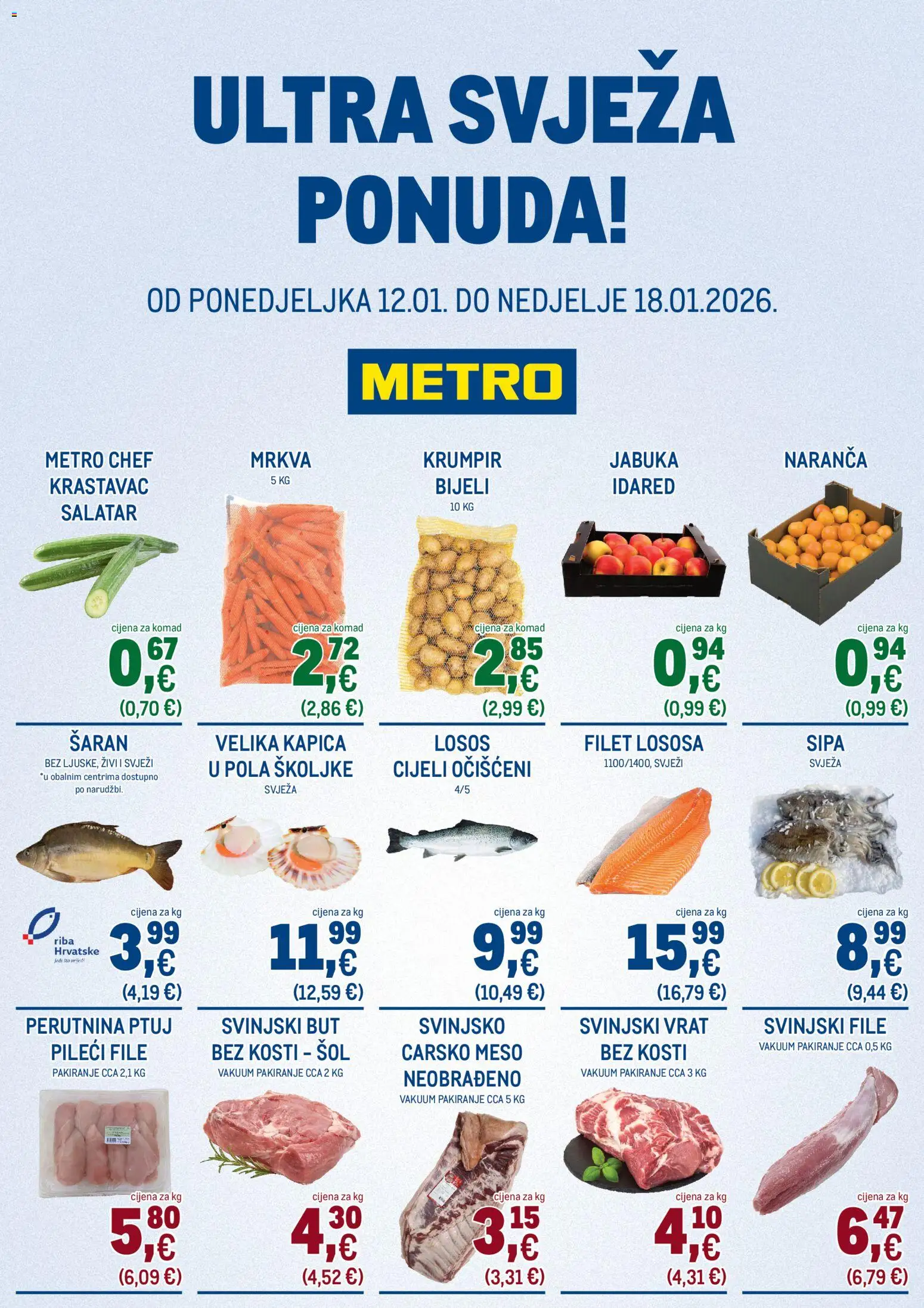 Pregled letka Ultra svježa ponuda trgovine Metro vrijedi od 12.01.2026