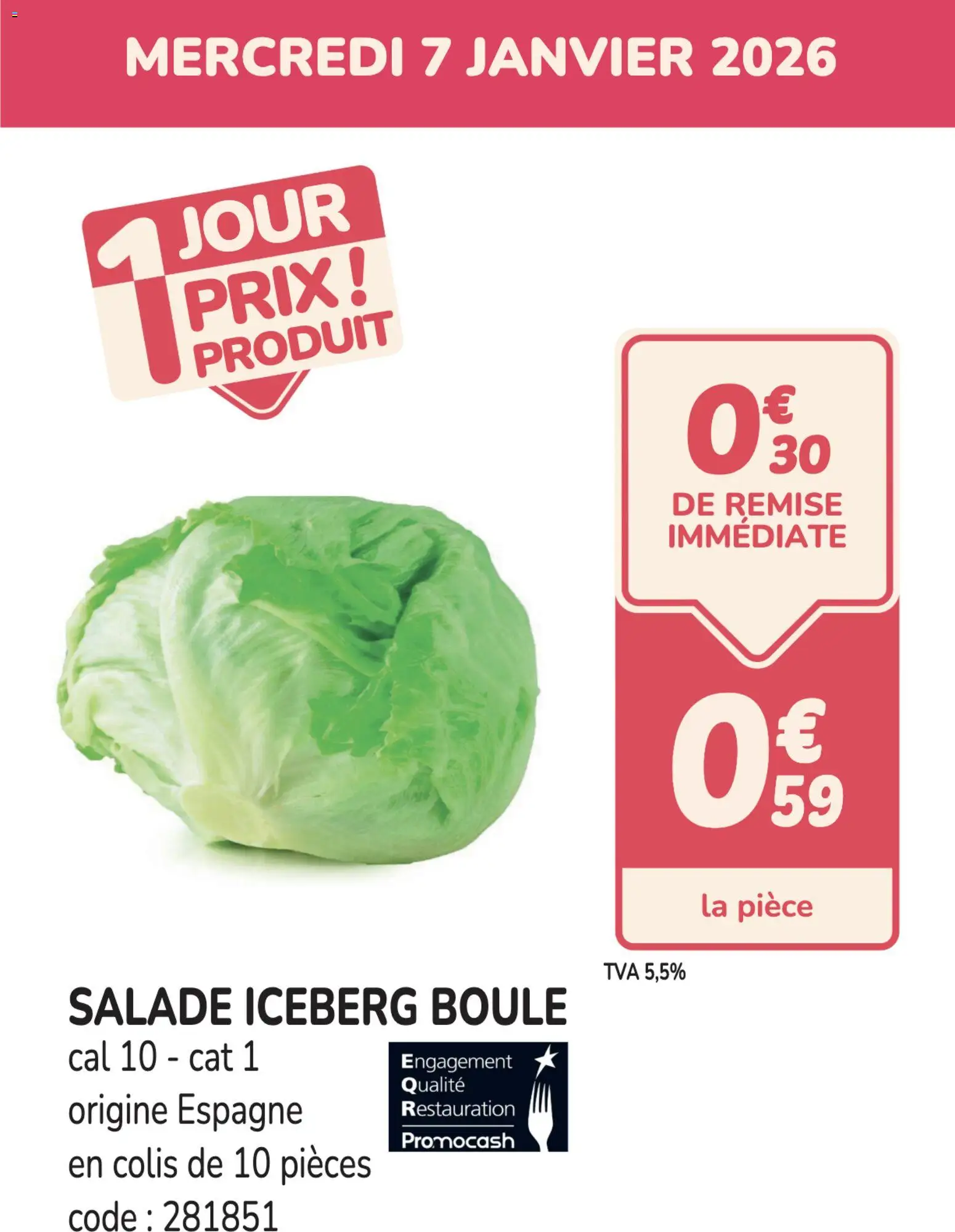 Prévisualisation de Promo salade du magasin Promocash formulaire valide 07/01/2026