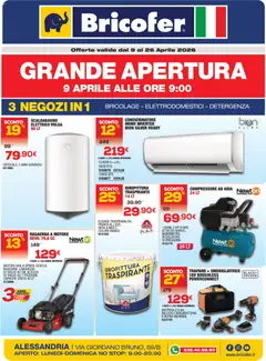 Anteprima dell'opuscolo Bricofer volantino Apertura Alessandria dal negozio Bricofer valido da 09/04/2026