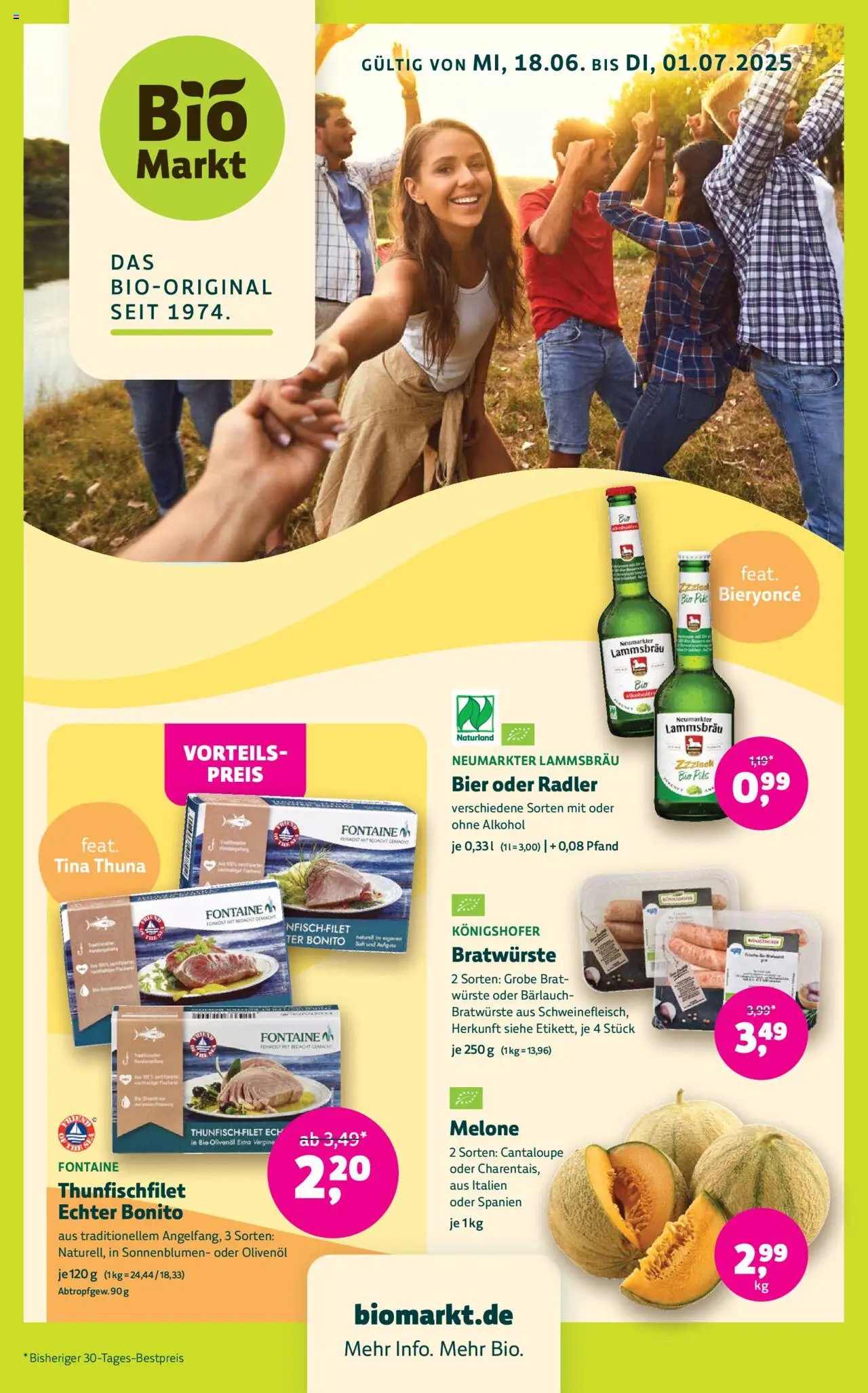 BioMarkt Prospekt (vom 18.06.2025 - 01.07.2025) - Bier, Alkohol, Melone, Radler, Saft, Pils, Olivenol