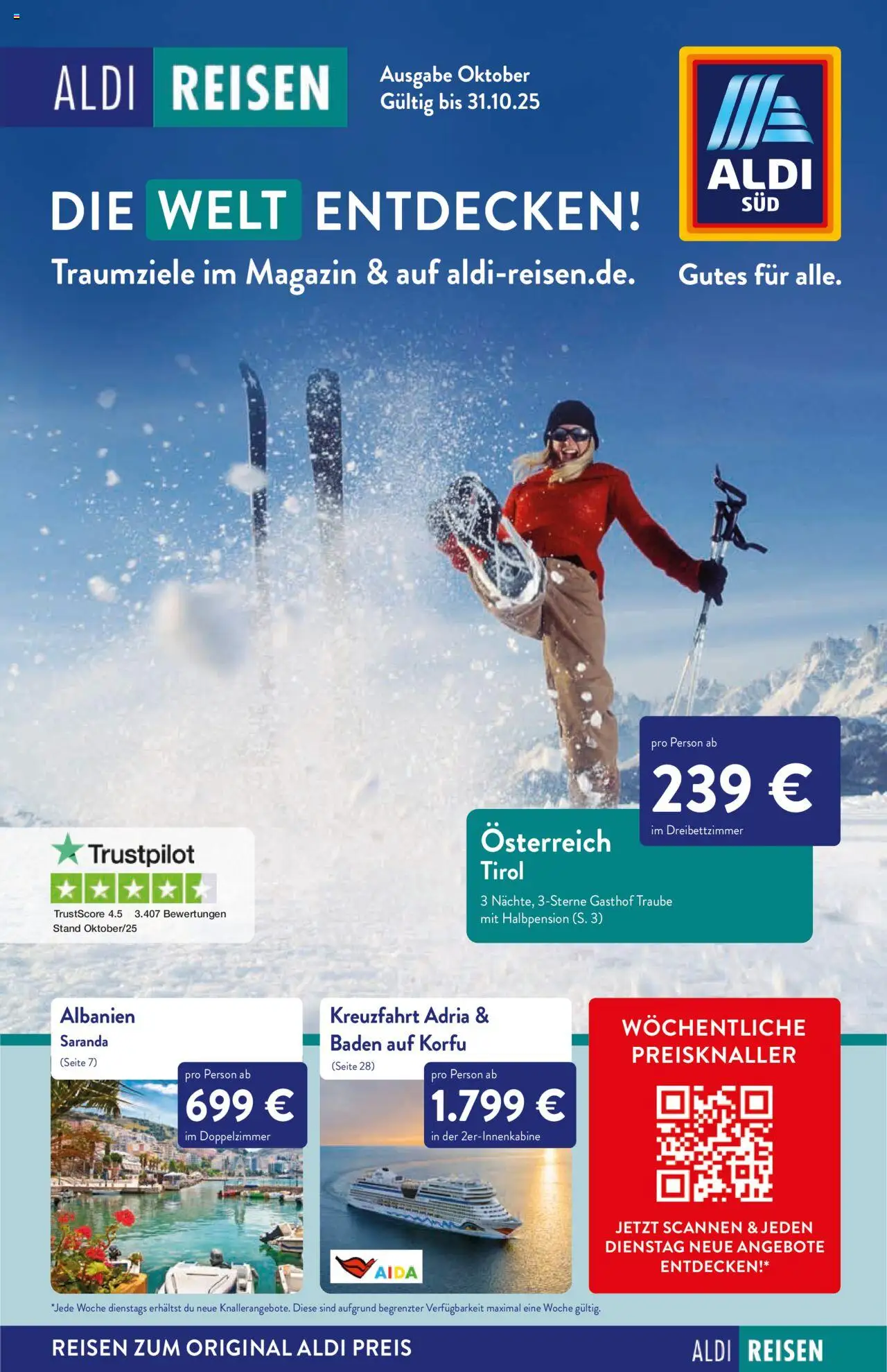 Aldi Reisen Prospekt (vom 01.10.2025 - 31.10.2025) - Magazin