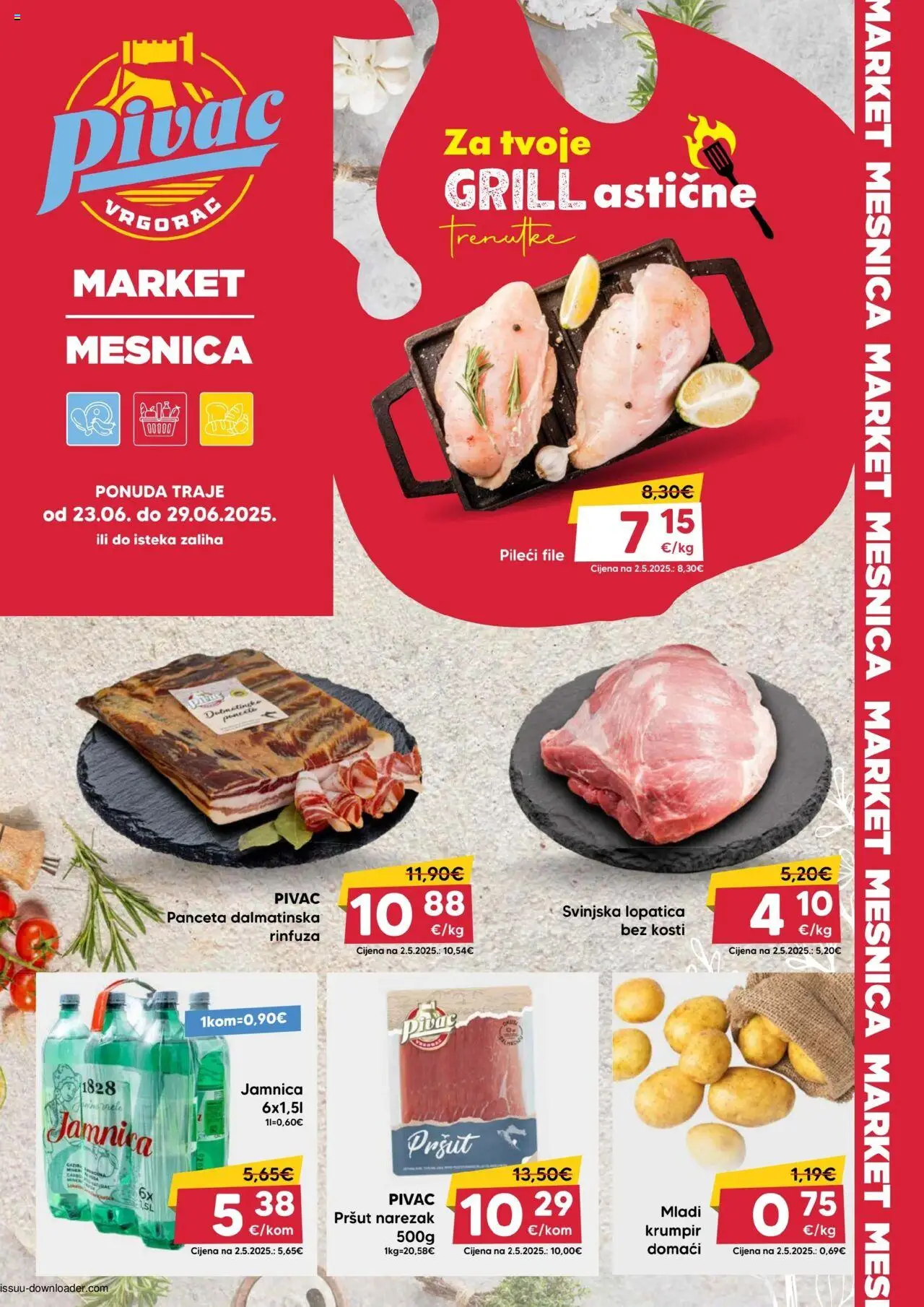 Pivac aktualni Katalog vrijedi od 23.06.2025 - tjedna akcija broj stranice 1 - Krumpir, Pileći file, Pršut, Narezak, Panceta, Svinjska lopatica, Grill, File