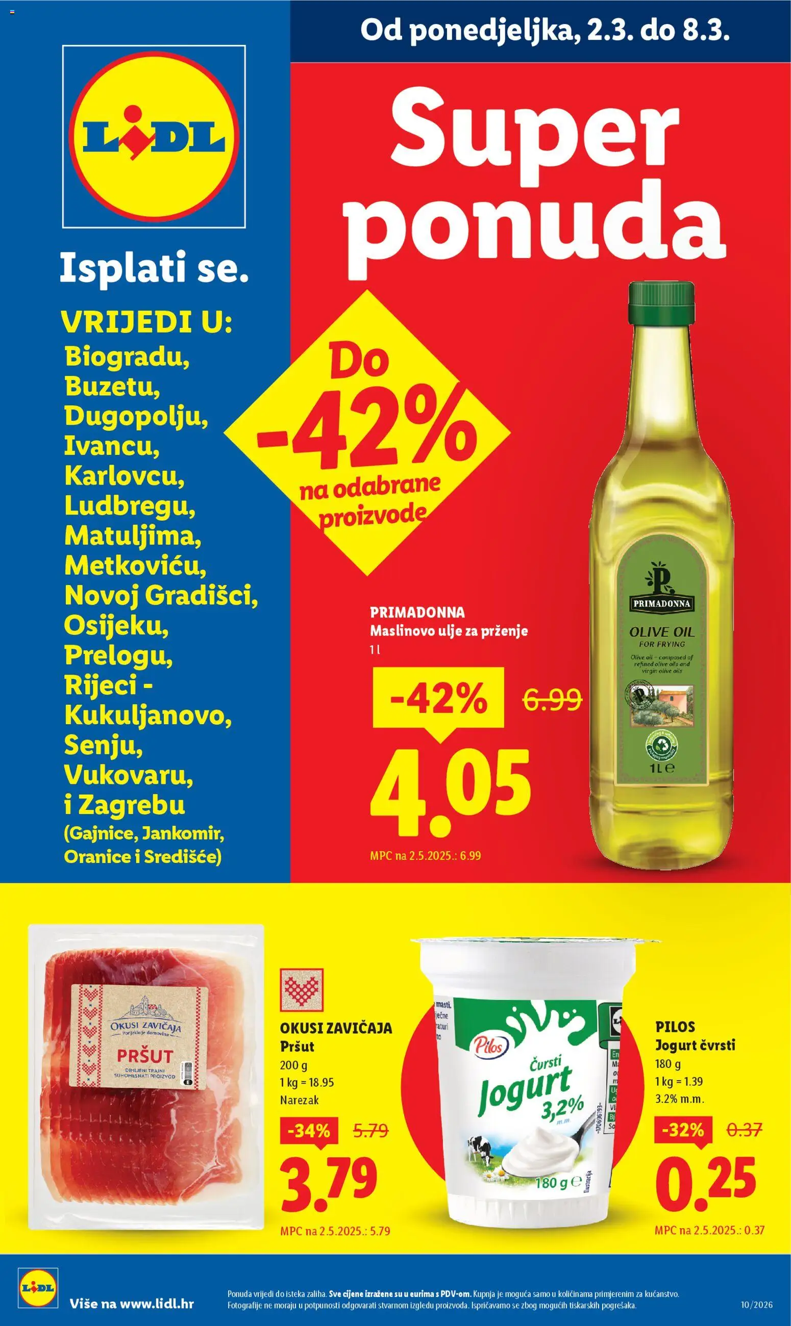 Pregled letka Super ponuda trgovine Lidl vrijedi od 02.03.2026