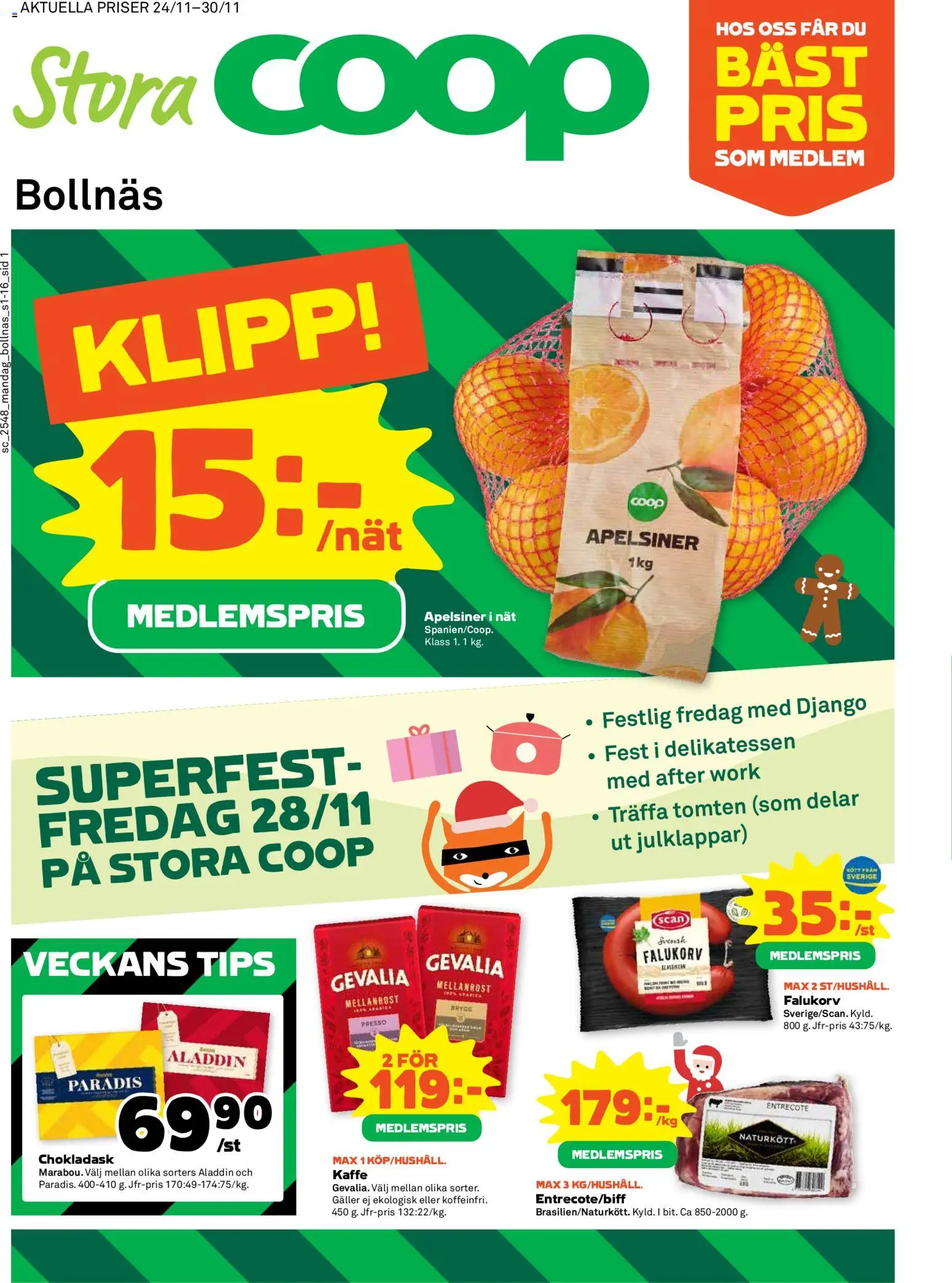 Förhandsgranska reklamblad Bollnäs från butik Stora Coop gäller från 24/11/2025