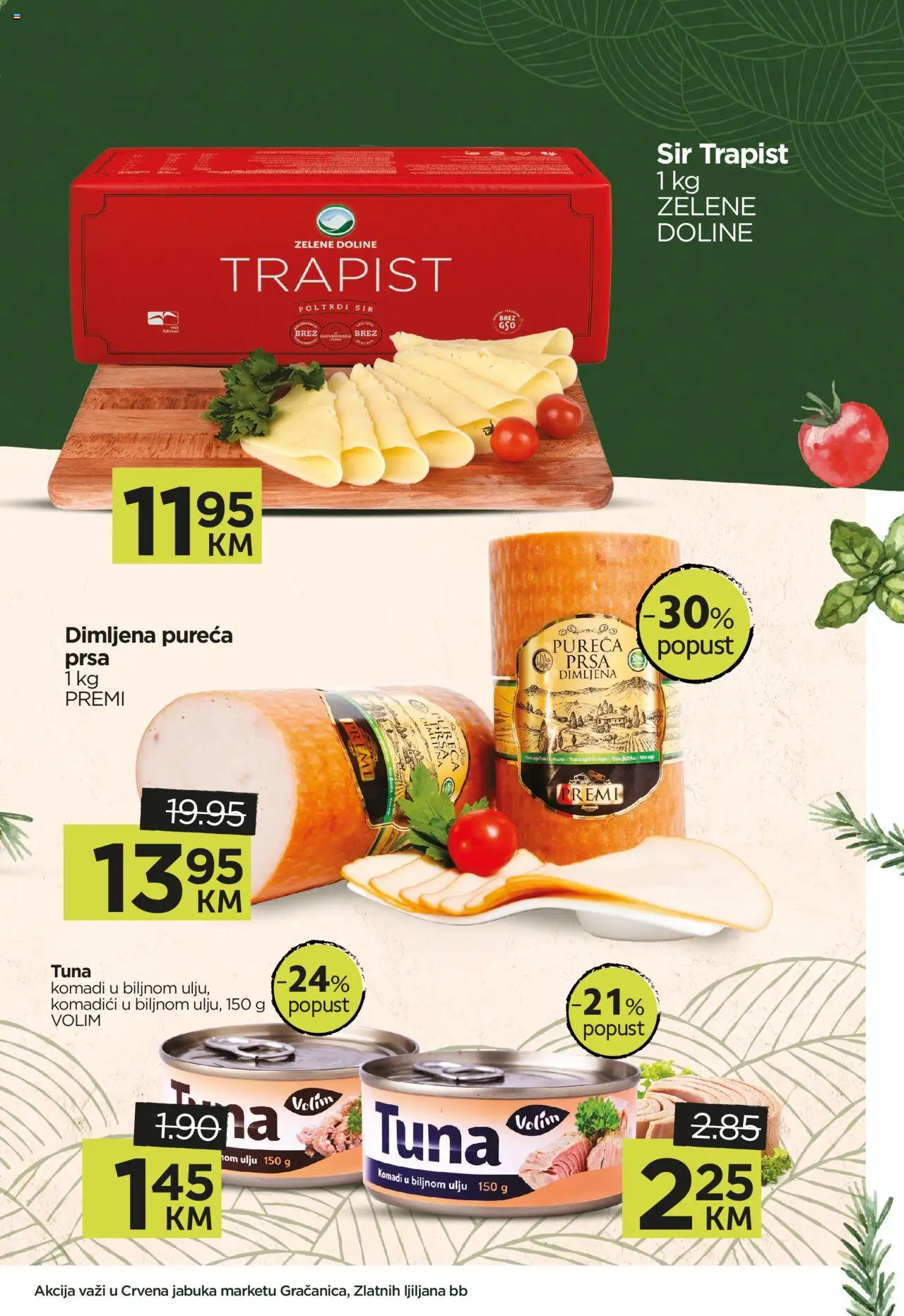 Pregled letka Katalog Akcija Crvena jabuka Gračanica trgovine Crvena jabuka vrijedi od 2025.10.02