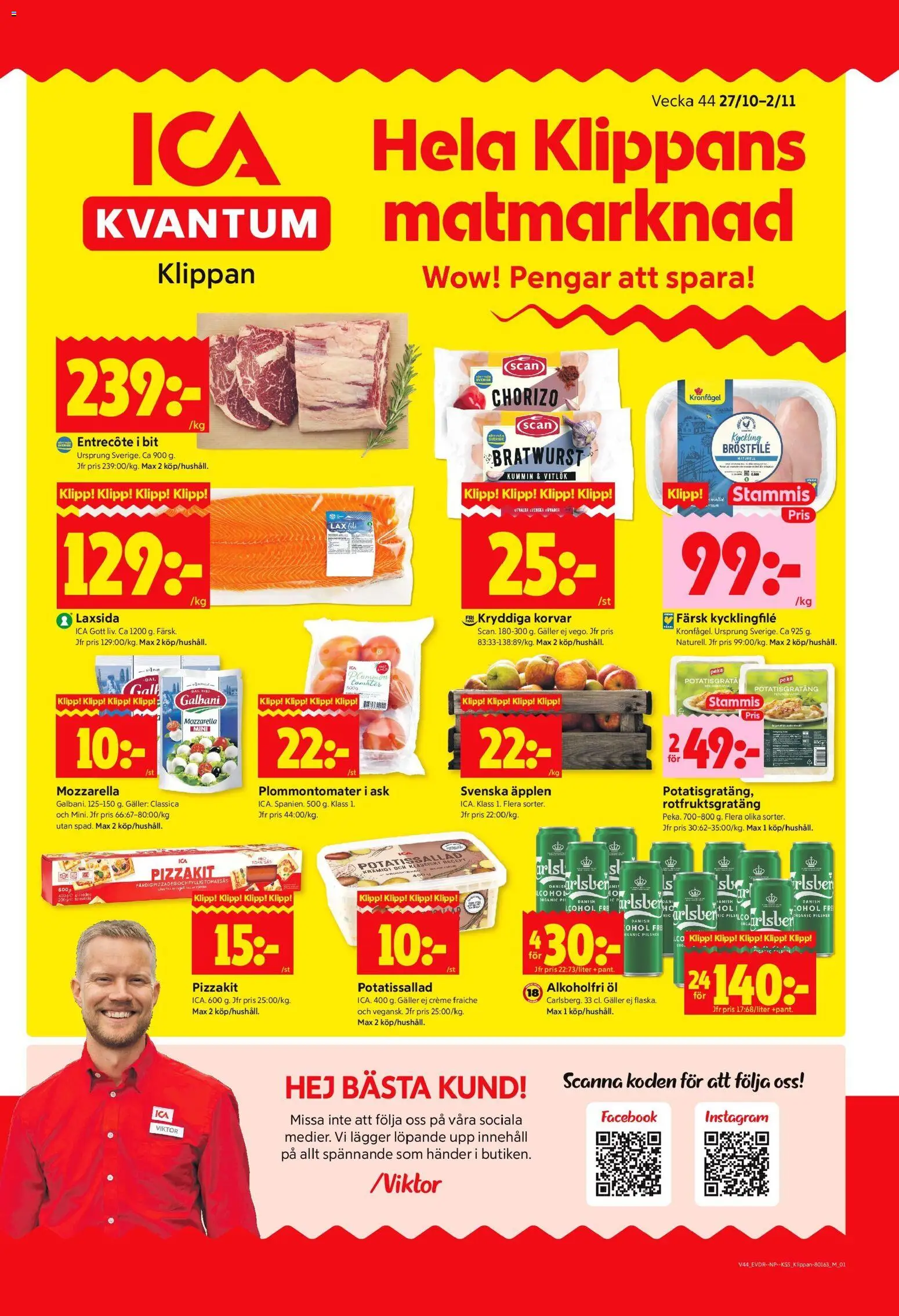 Klippan är giltig 27/10 2025 > Veckans Erbjudanden gäller från 27/10/2025 till 02/11/2025 sidnummer 1