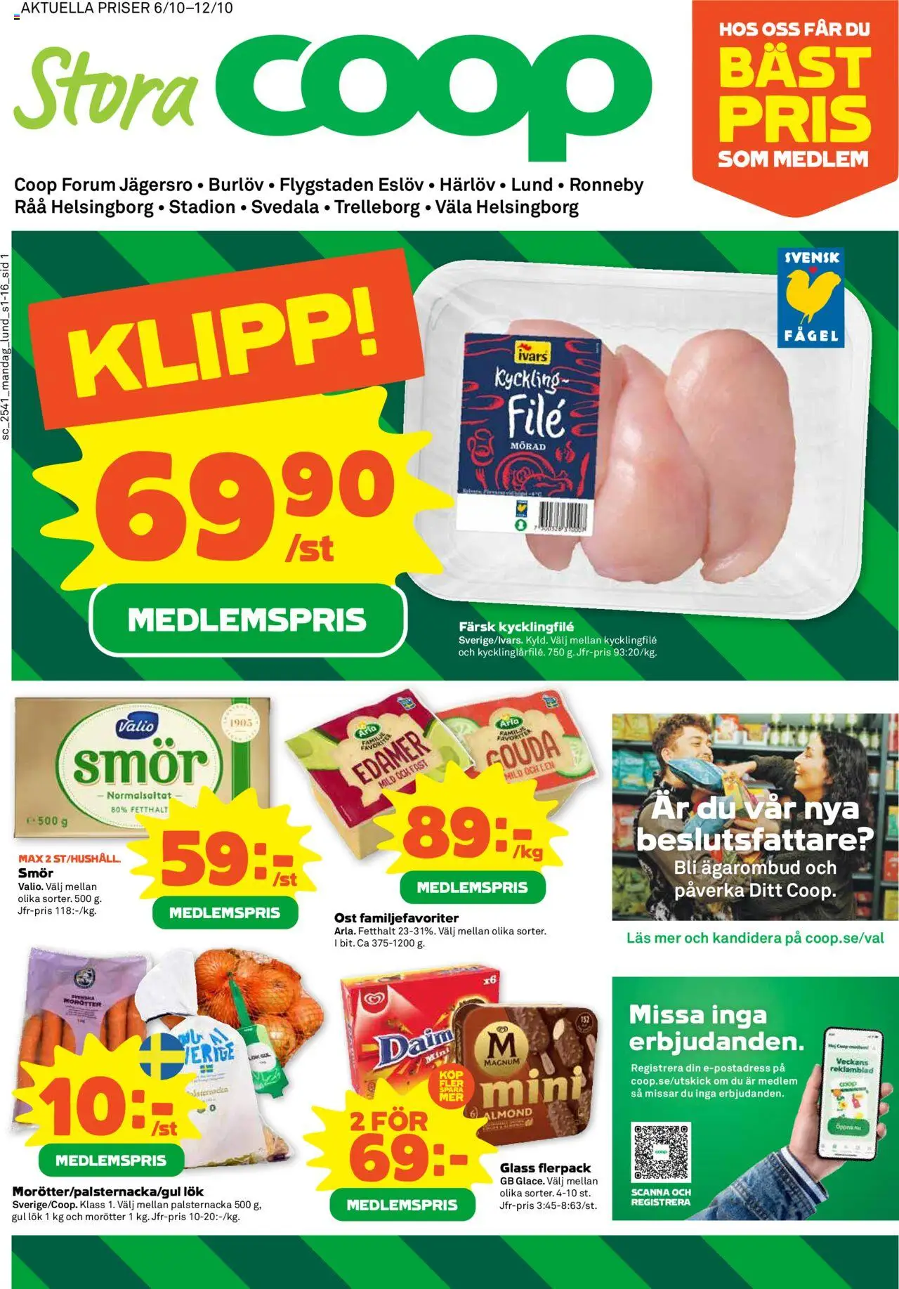 Malmö är giltig 06/10 2025 > Veckans Erbjudanden gäller från 06/10/2025 till 12/10/2025 sidnummer 1