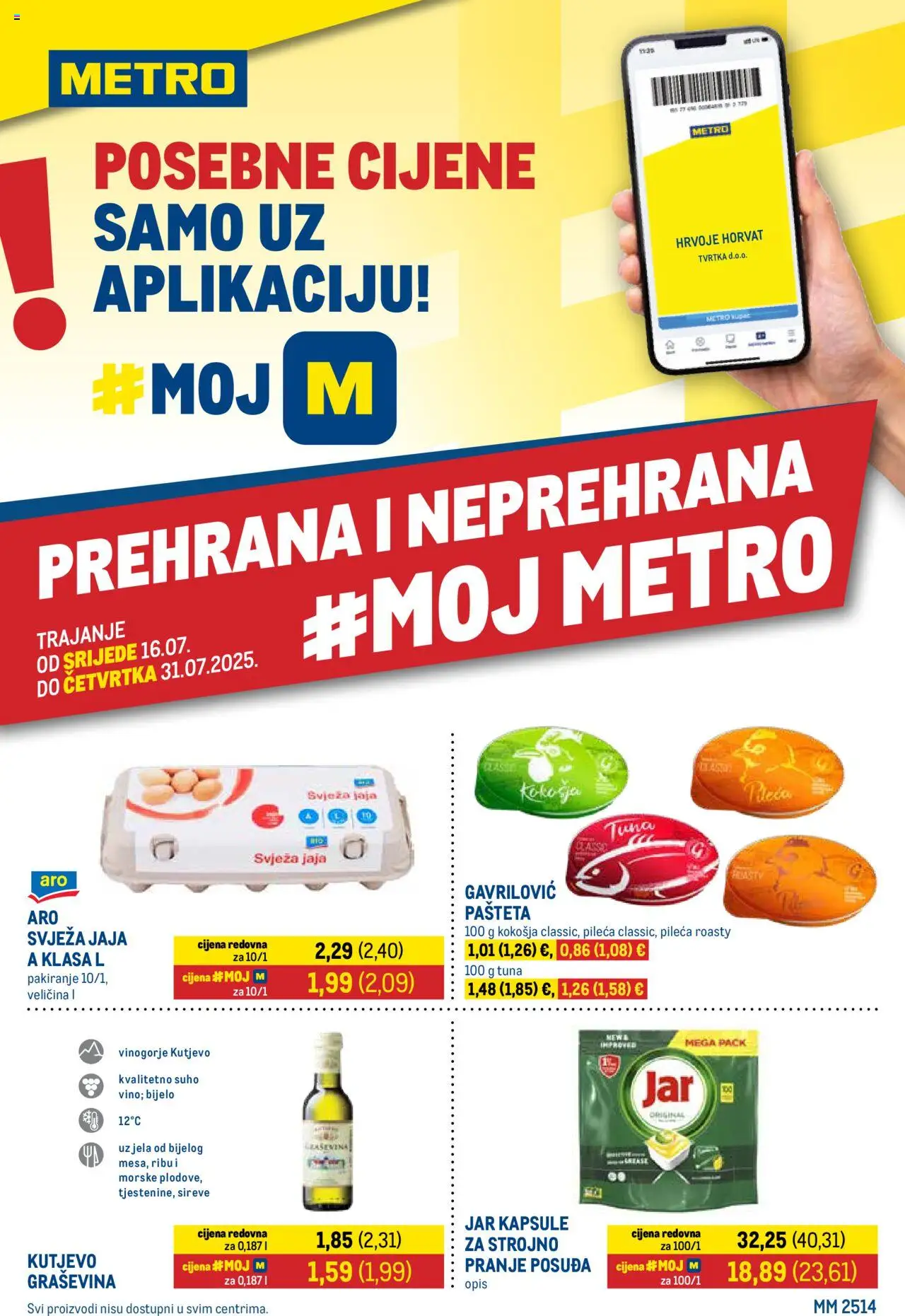 Metro aktualni Katalog vrijedi od 16.07.2025 - tjedna akcija broj stranice 1 - Tuna, Jaja, Pašteta, Jar, Kapsule