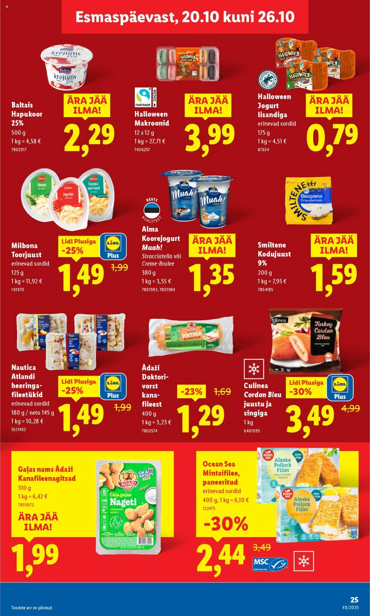 Lidl kliendilehe eelvaade alates 2025.10.20