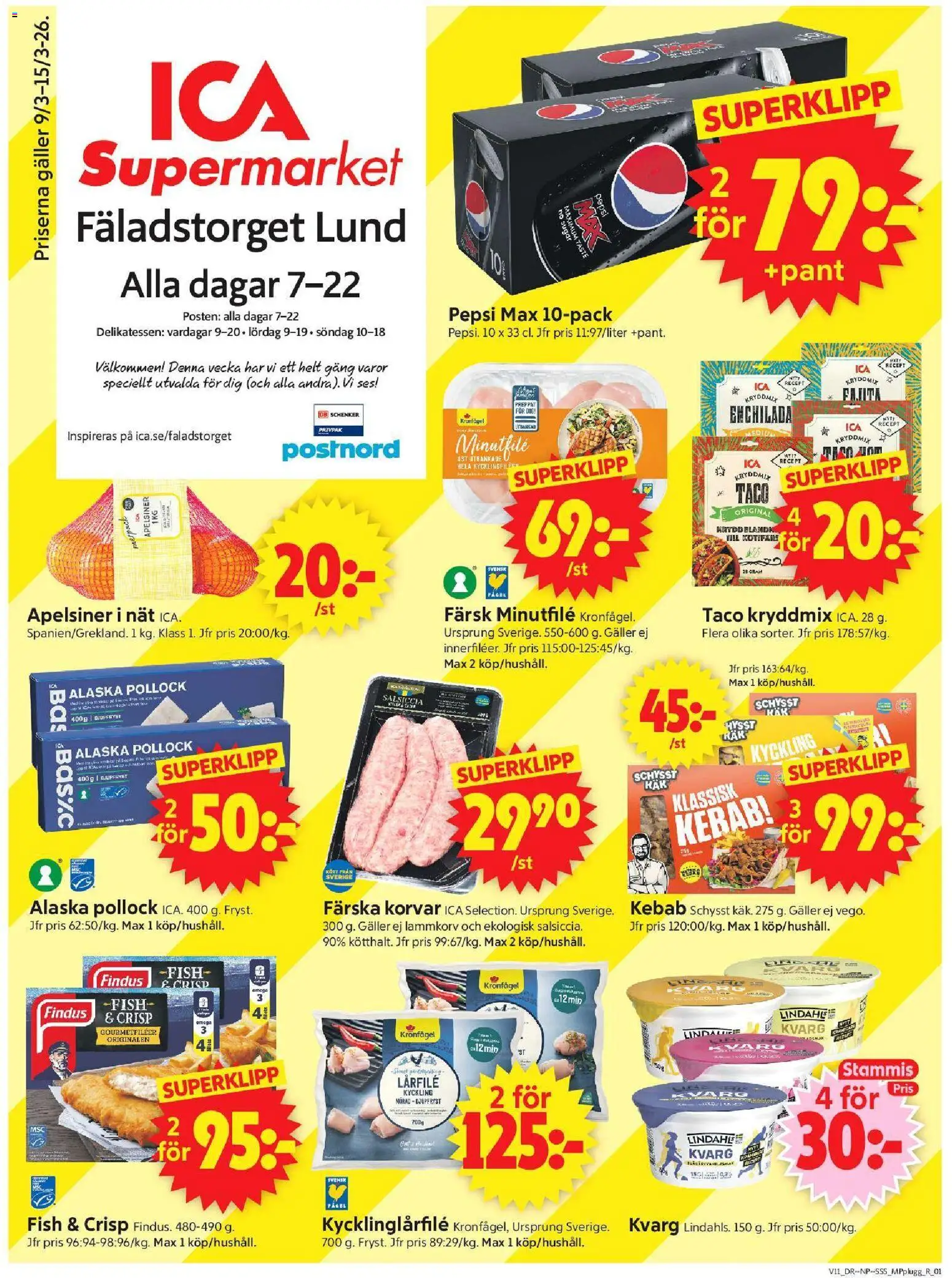 Förhandsgranska reklamblad Lund från butik ICA Supermarket gäller från 09/03/2026