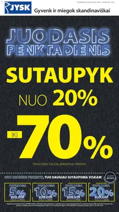 JYSK parduotuvės leidinio Black Friday galiojančio nuo 2025.11.18 peržiūra