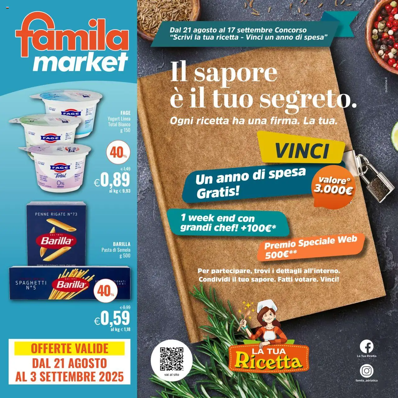 Volantino Famila valido da 21/08/2025 numero di pagina 1