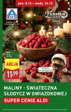 Pogląd gazetki "Pyszne maliny na święta" ze sklepu Aldi ważnej od 08.12.2025