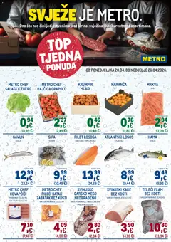 Pregled letka Metro - Top tjedna ponuda trgovine Metro vrijedi od 20.04.2026