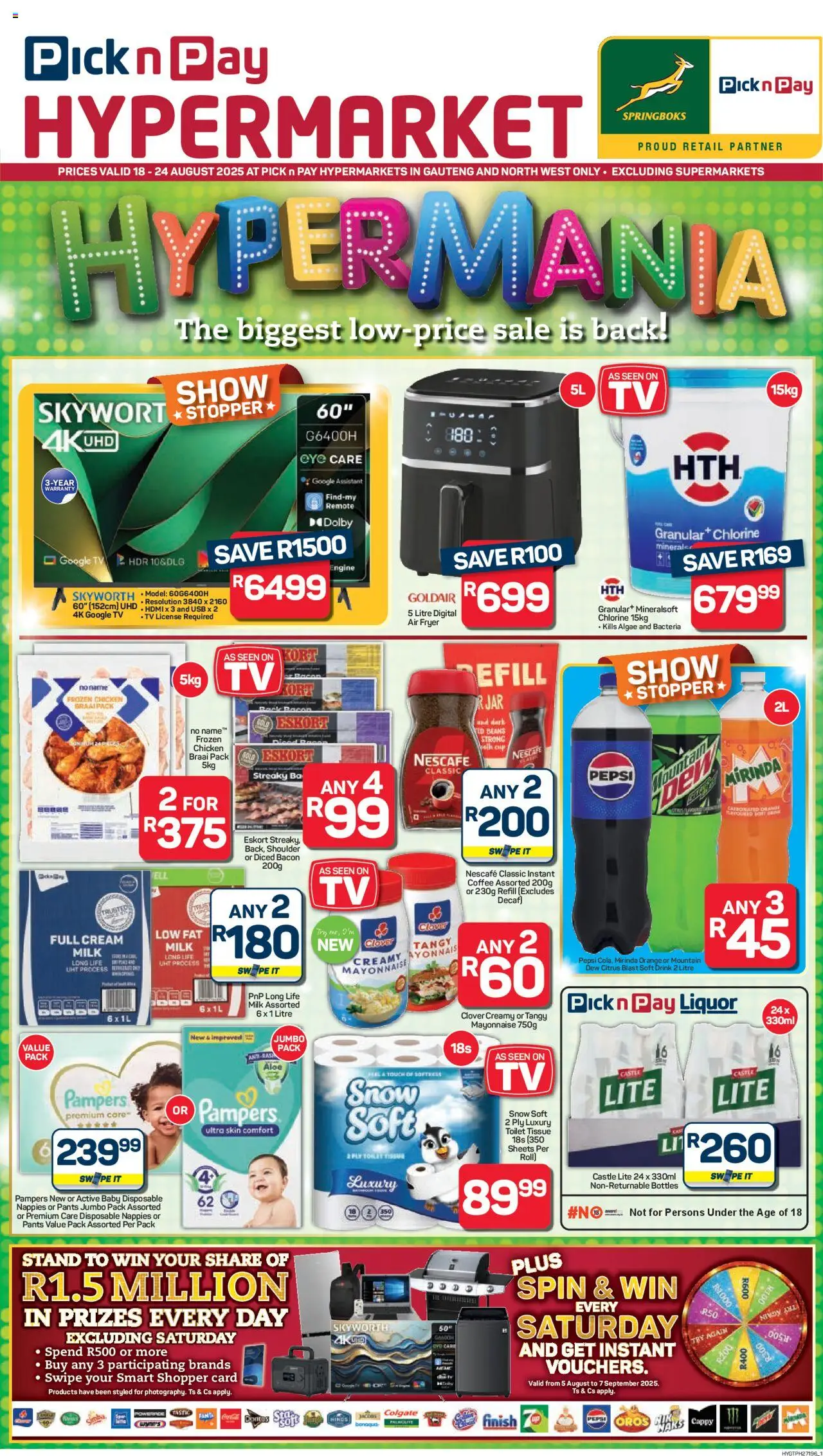 Pick n Pay Inland provinces - Hypermarket Specials from 18/08 - 24/08/2025 > Promotions