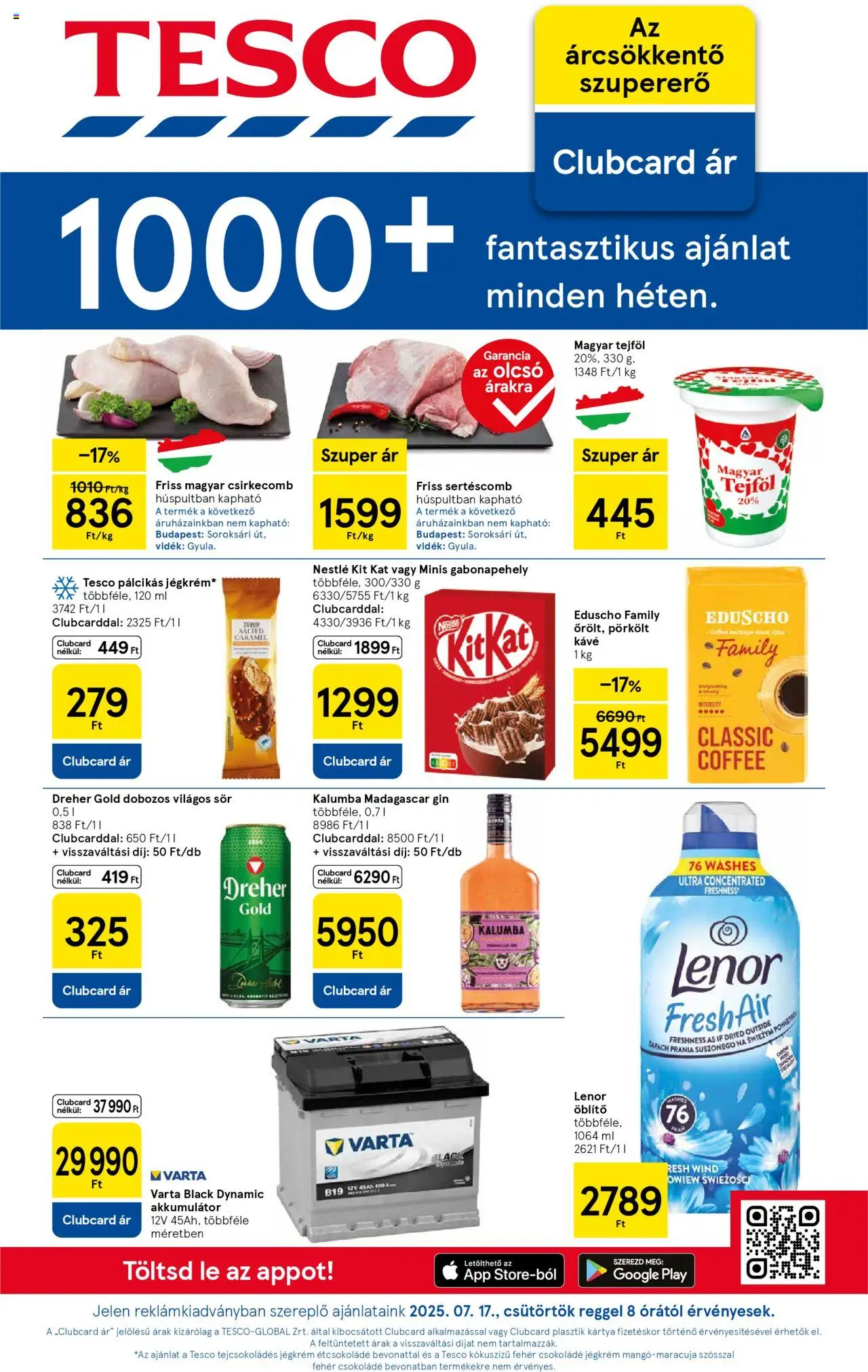Tesco aktuális szórólap, érvényes 2025.07.17.-től - 1 oldal