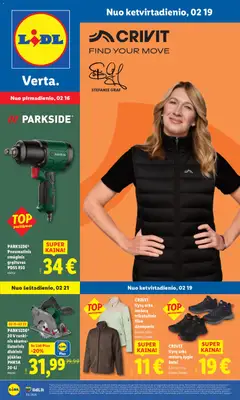 LIDL parduotuvės leidinio Leidinys - Ne maisto prekių pasiūlymai galiojančio nuo 2026.02.16 peržiūra