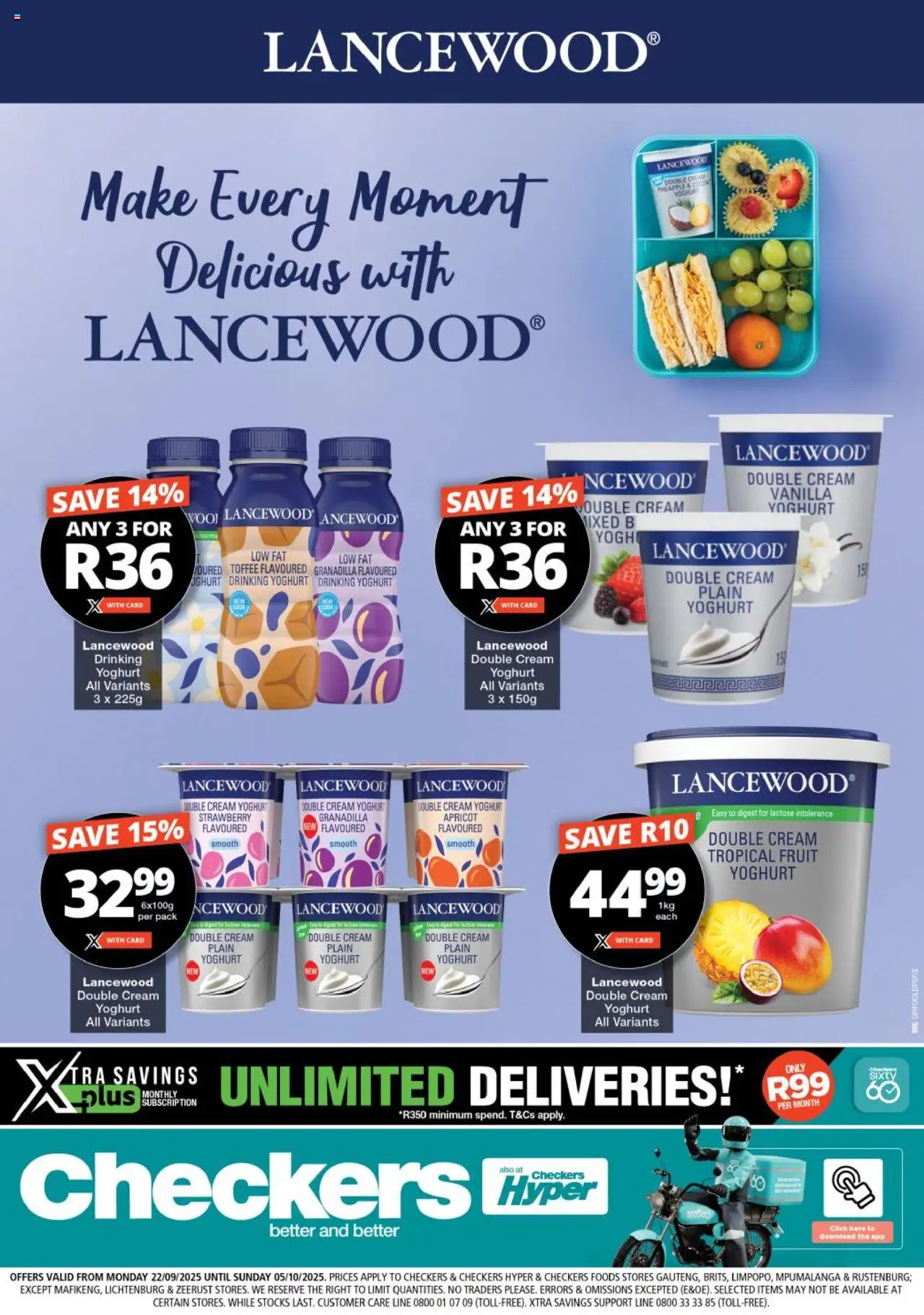 Checkers Gauteng - Lancewood Promotion 22/09 - 05/10/2025 >> Catalogue
