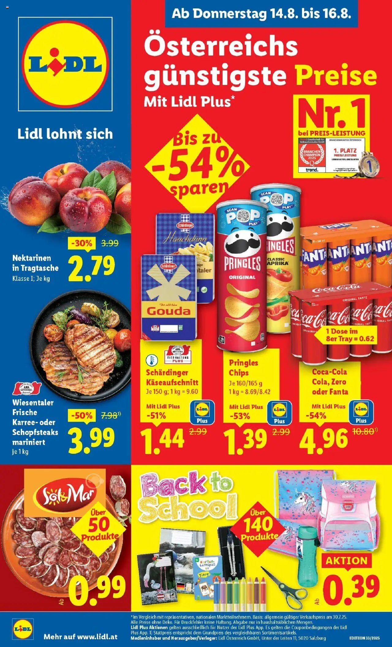  LIDL Flugblatt ab 14.08.2025 - Angebote "Fohnsdorf, Neunkirchen, Graz" - Seite 1