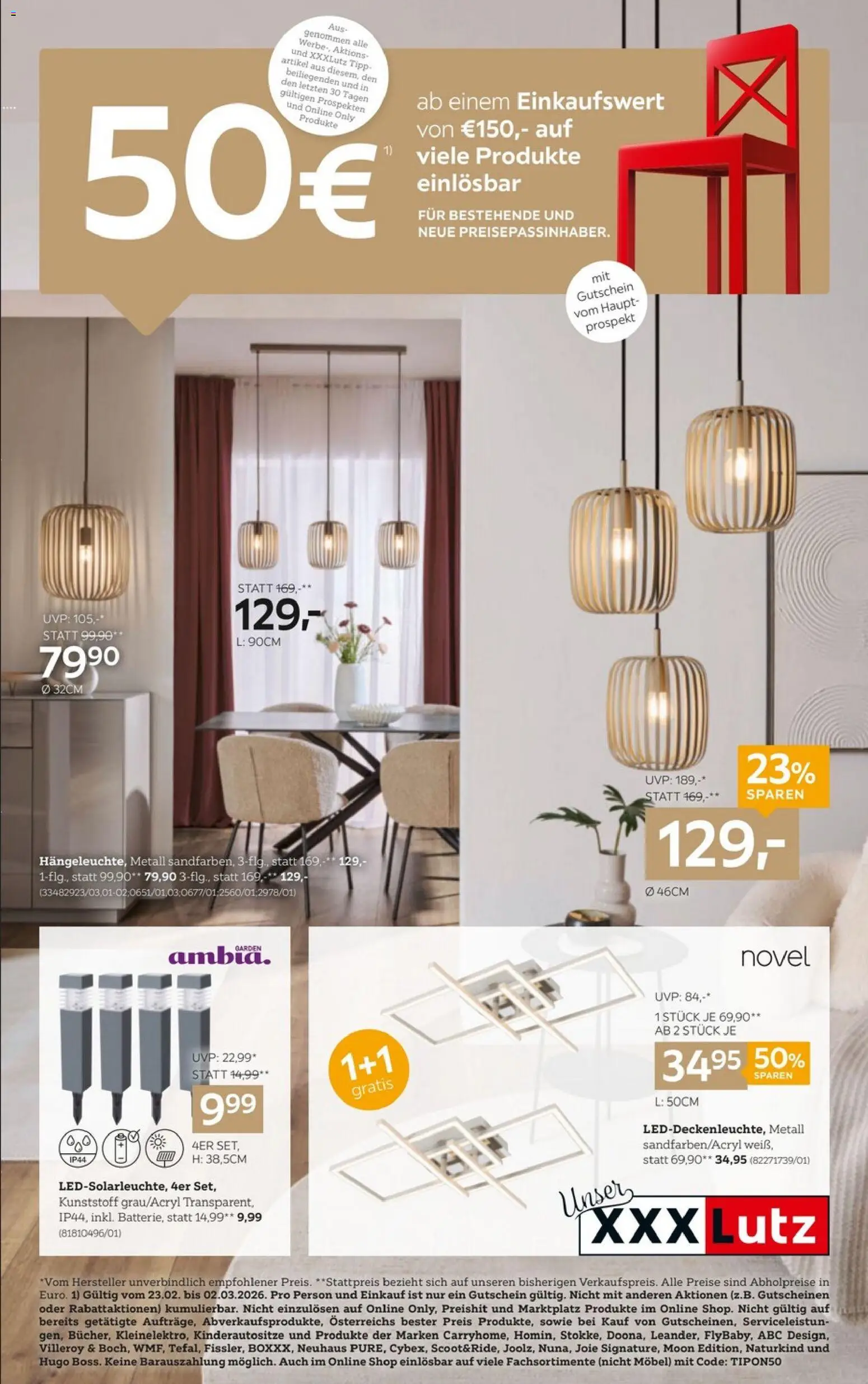 Vorschau der Angebote: XXXLutz Leuchten gültig ab 23.02.2026