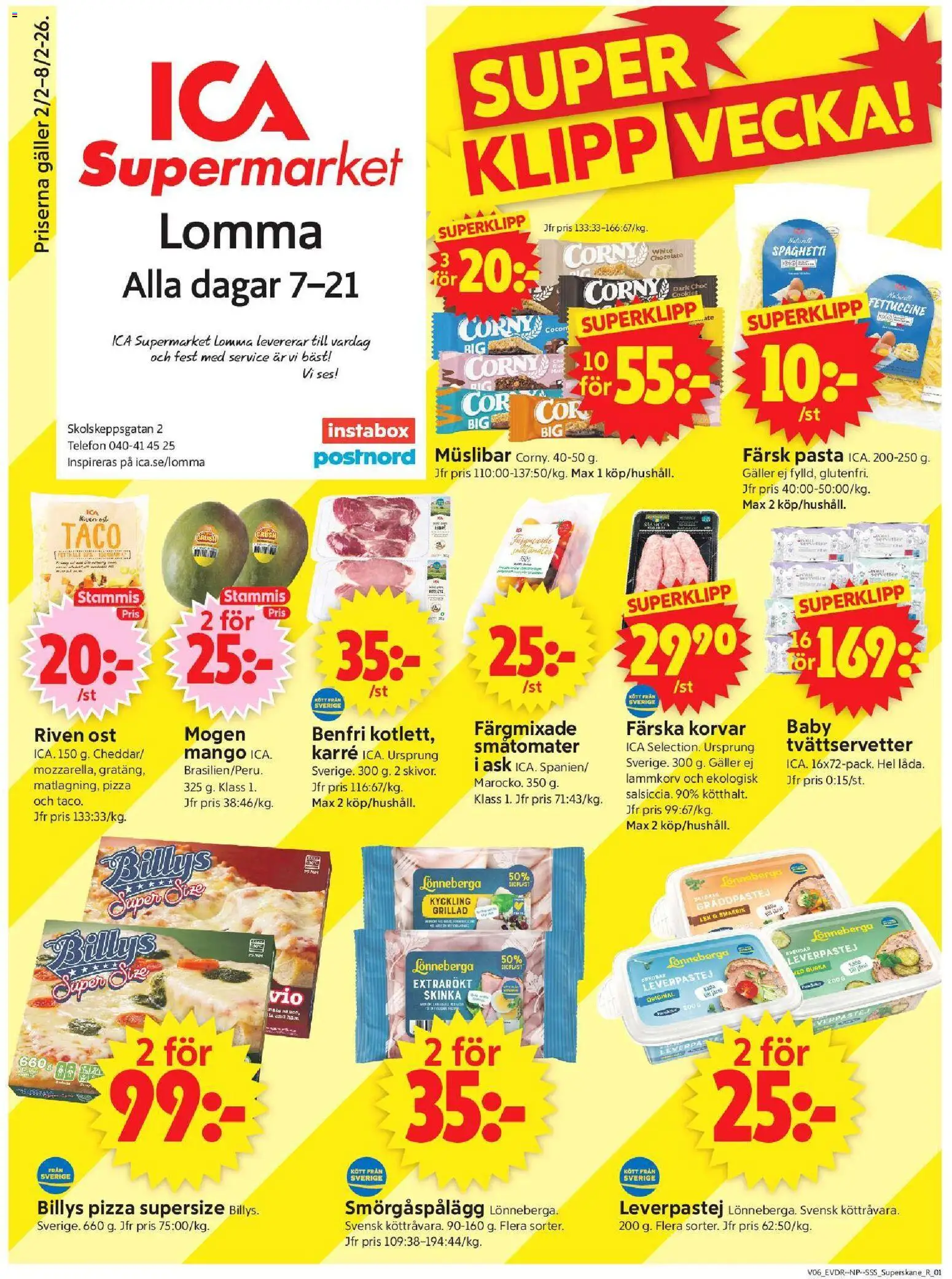 Förhandsgranska reklamblad Lomma från butik ICA Supermarket gäller från 02/02/2026