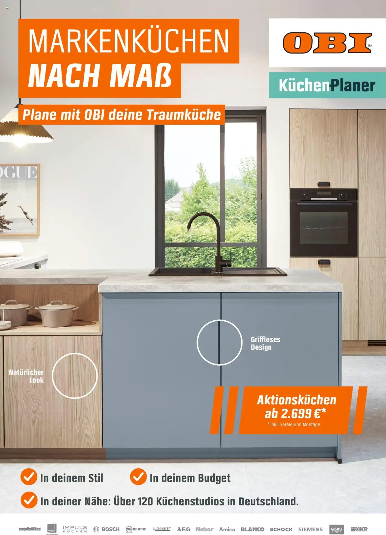 Obi Markenküchen nach Maß (vom 31.07.2025 - 31.12.2025) - Bosch, Kuchen, Siemens, AEG