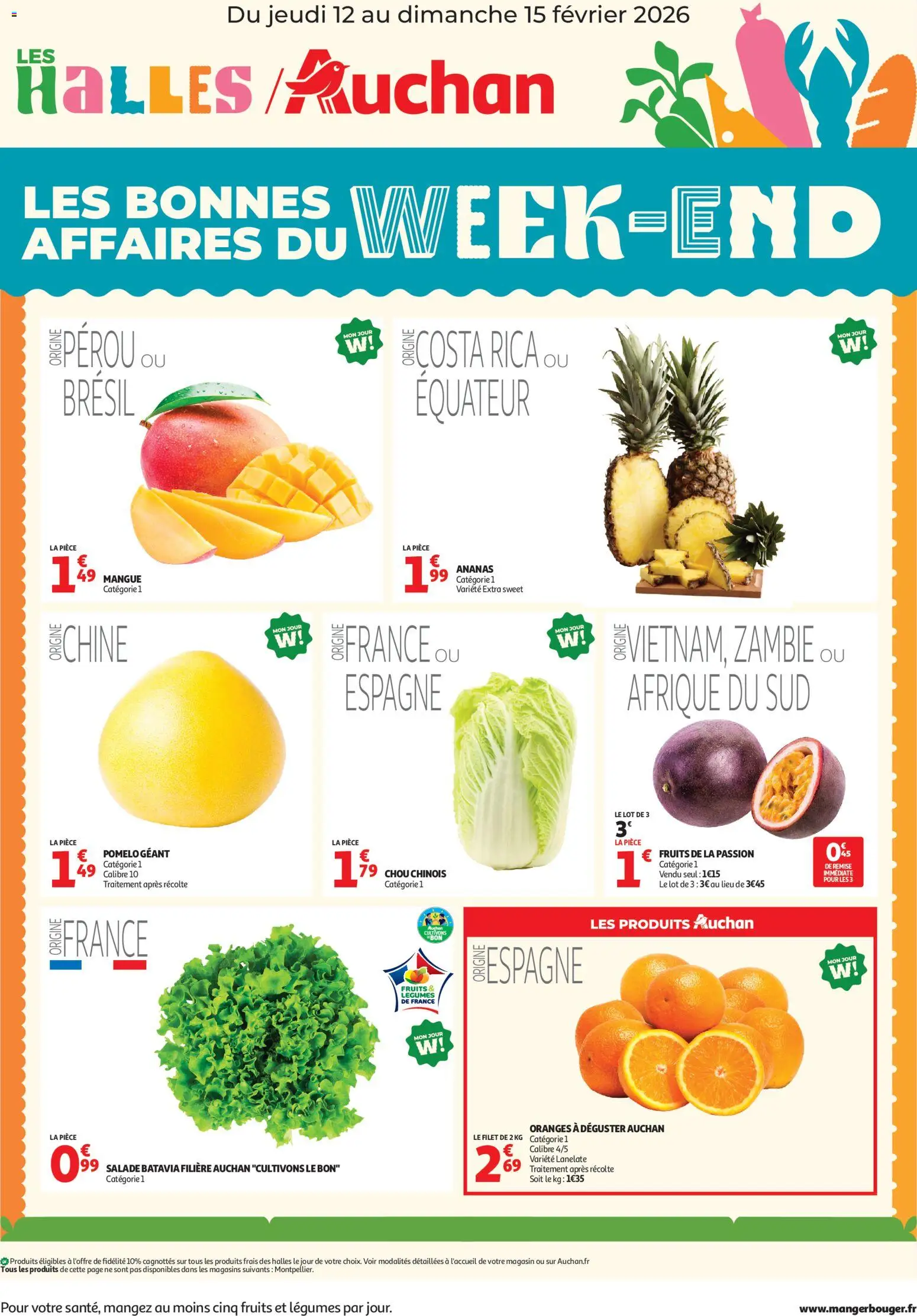Prévisualisation de Les bons plans du week-end dans votre hyper ! du magasin Auchan formulaire valide 12/02/2026