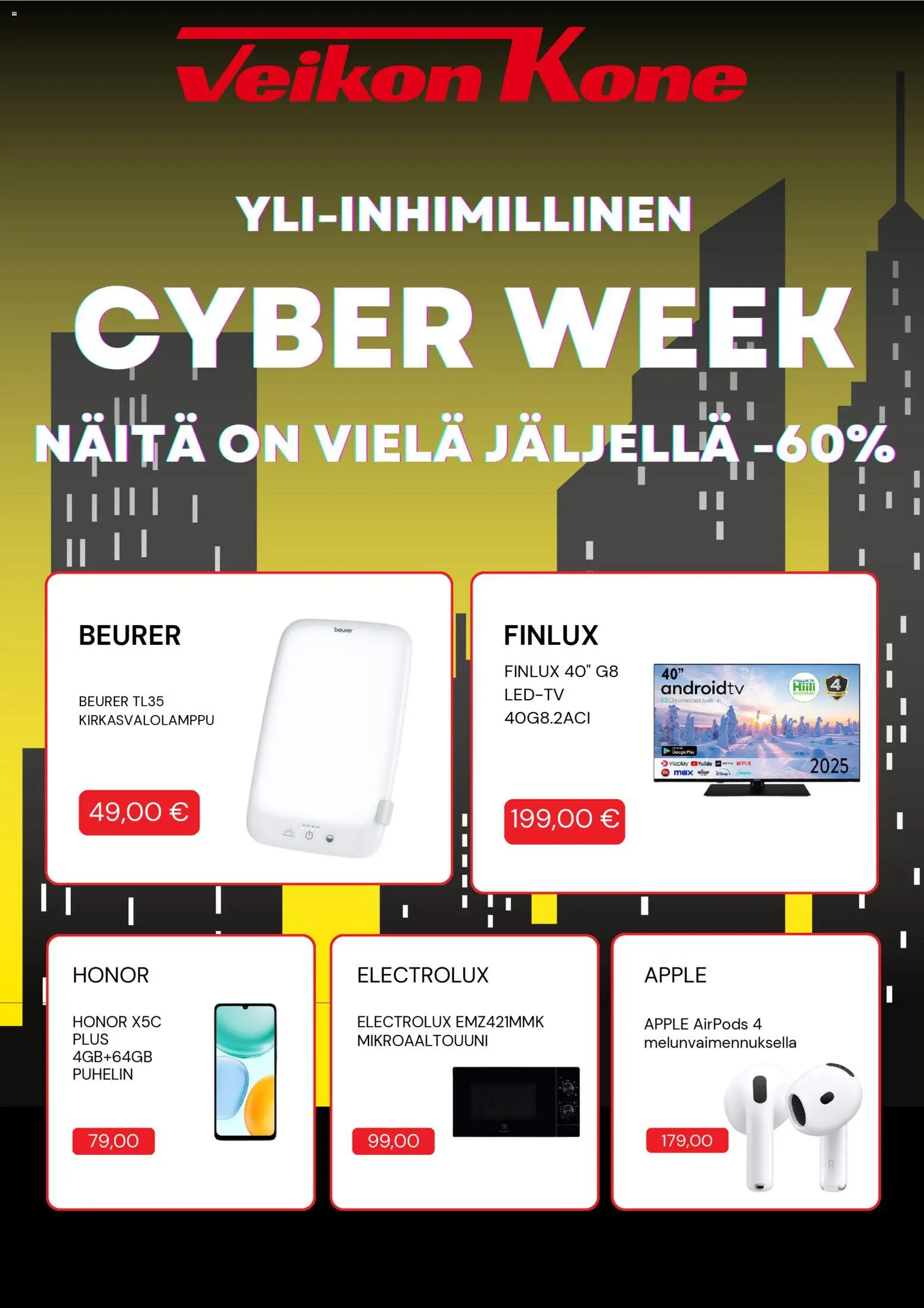 Kaupan Veikon Kone Cyber Monday esikatselu, voimassa 01/12/2025