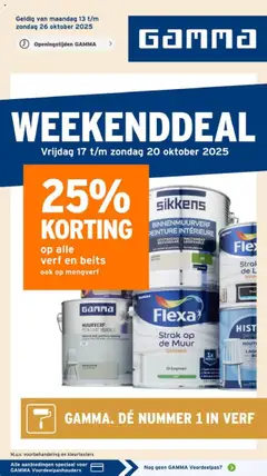 Voorbeeld van Folder weekenddeal van winkel GAMMA geldig vanaf 17-10-2025